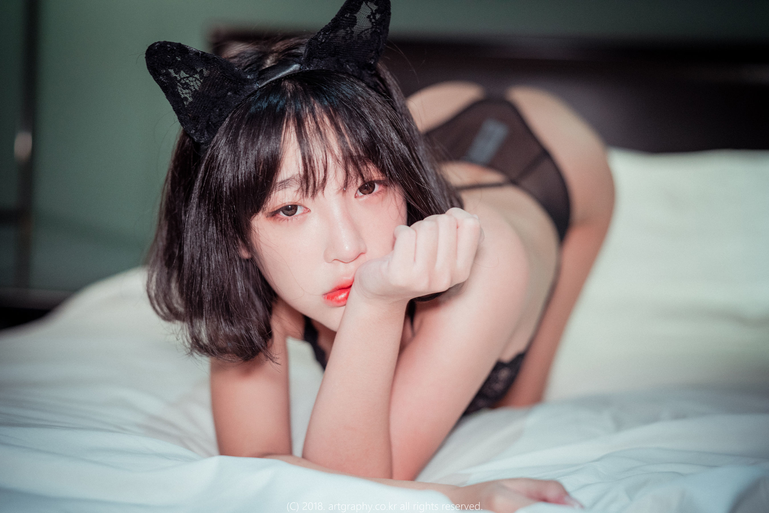 [ARTGRAVIA] VOL.034 姜仁卿 – 蕾丝猫女 日韩写真-第1张