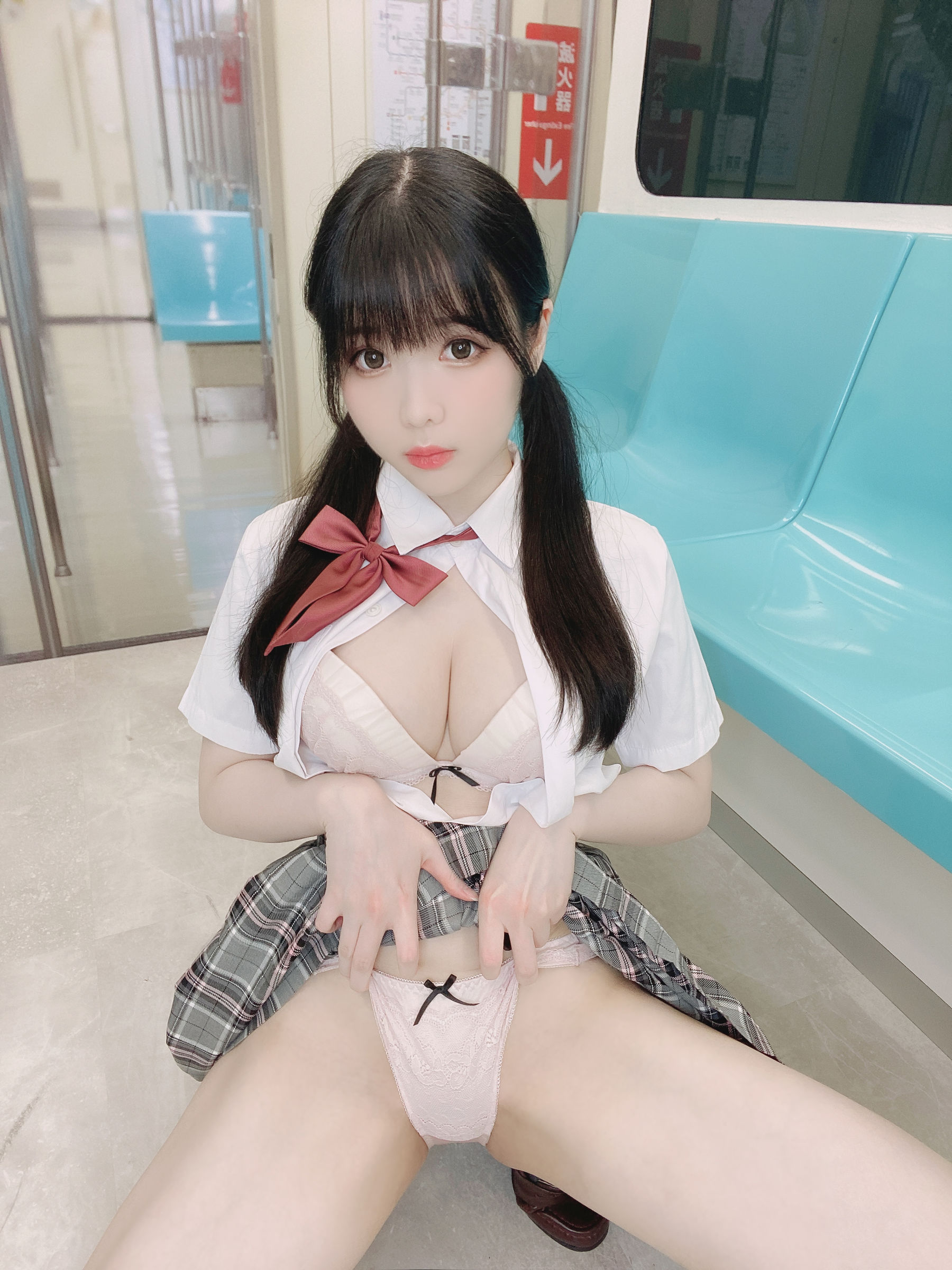 霜月shimo – JK格子裙 Cosplay-第3张