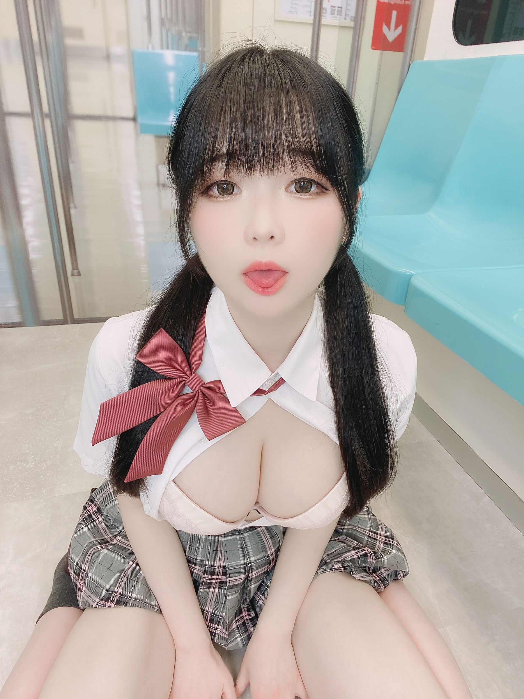 霜月shimo – JK格子裙 Cosplay-第7张