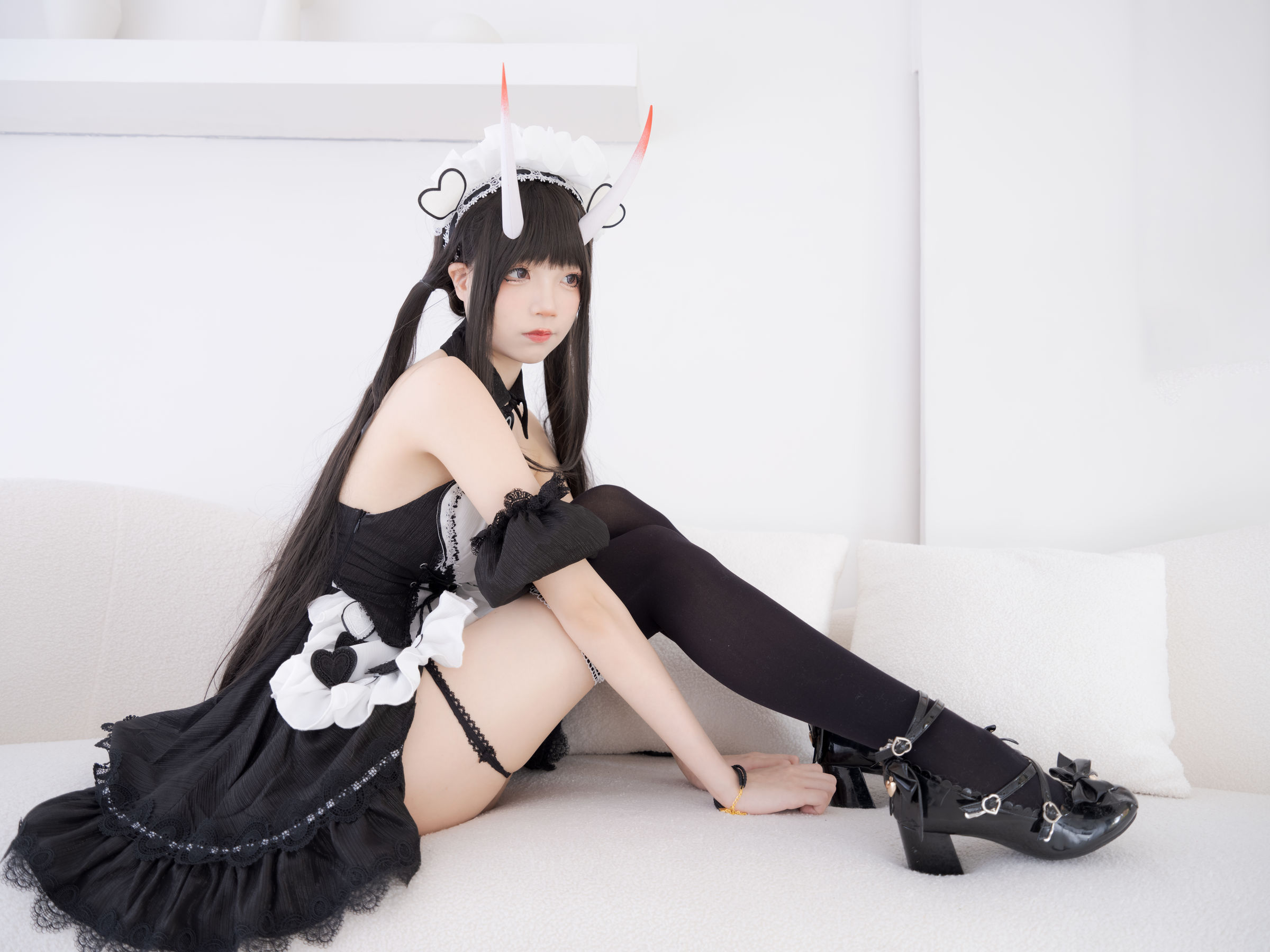 清纯少女五更百鬼 – 能代女仆 Cosplay-第4张