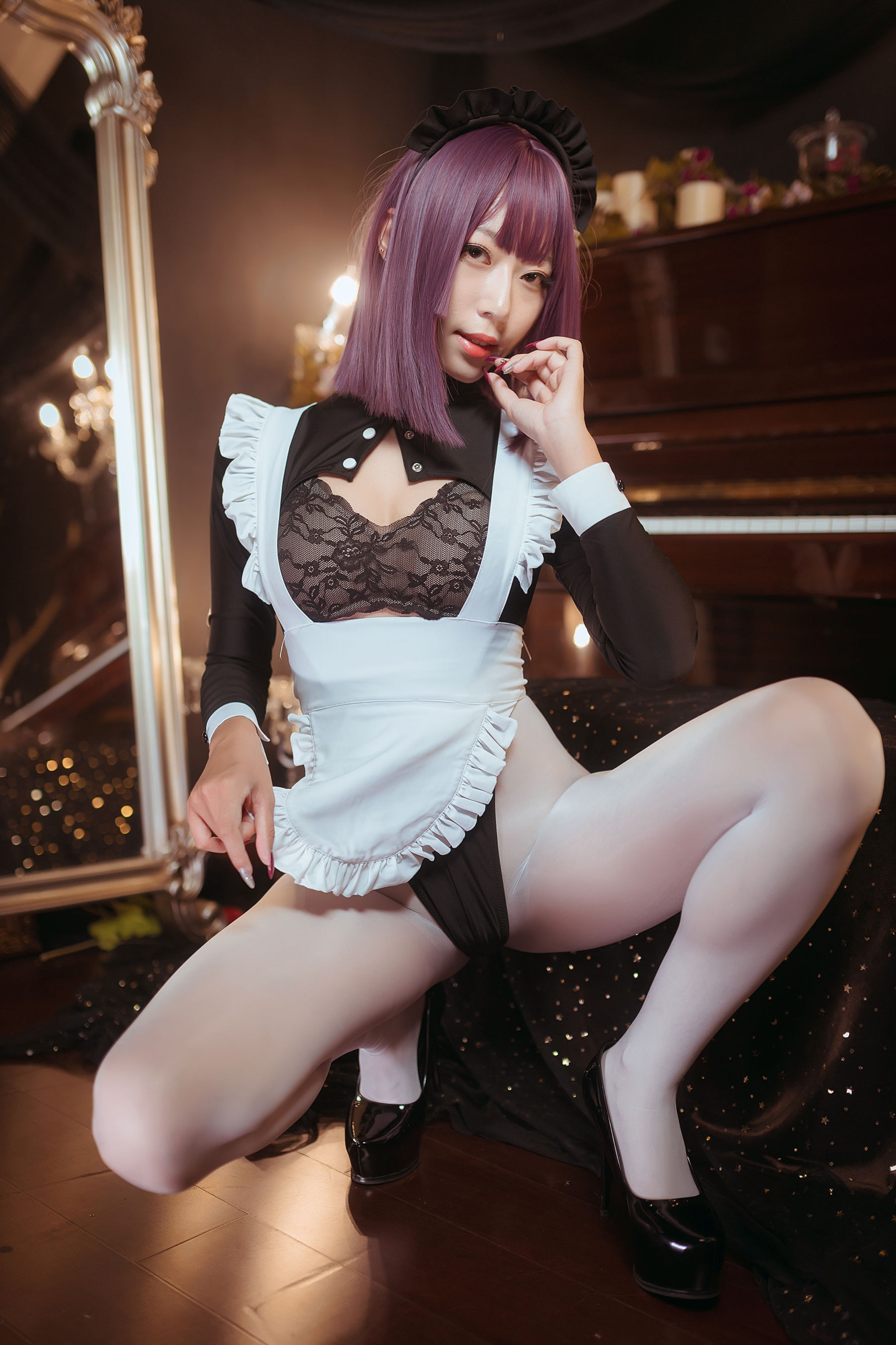 动漫博主Money冷冷 – 高叉女仆 Cosplay-第5张