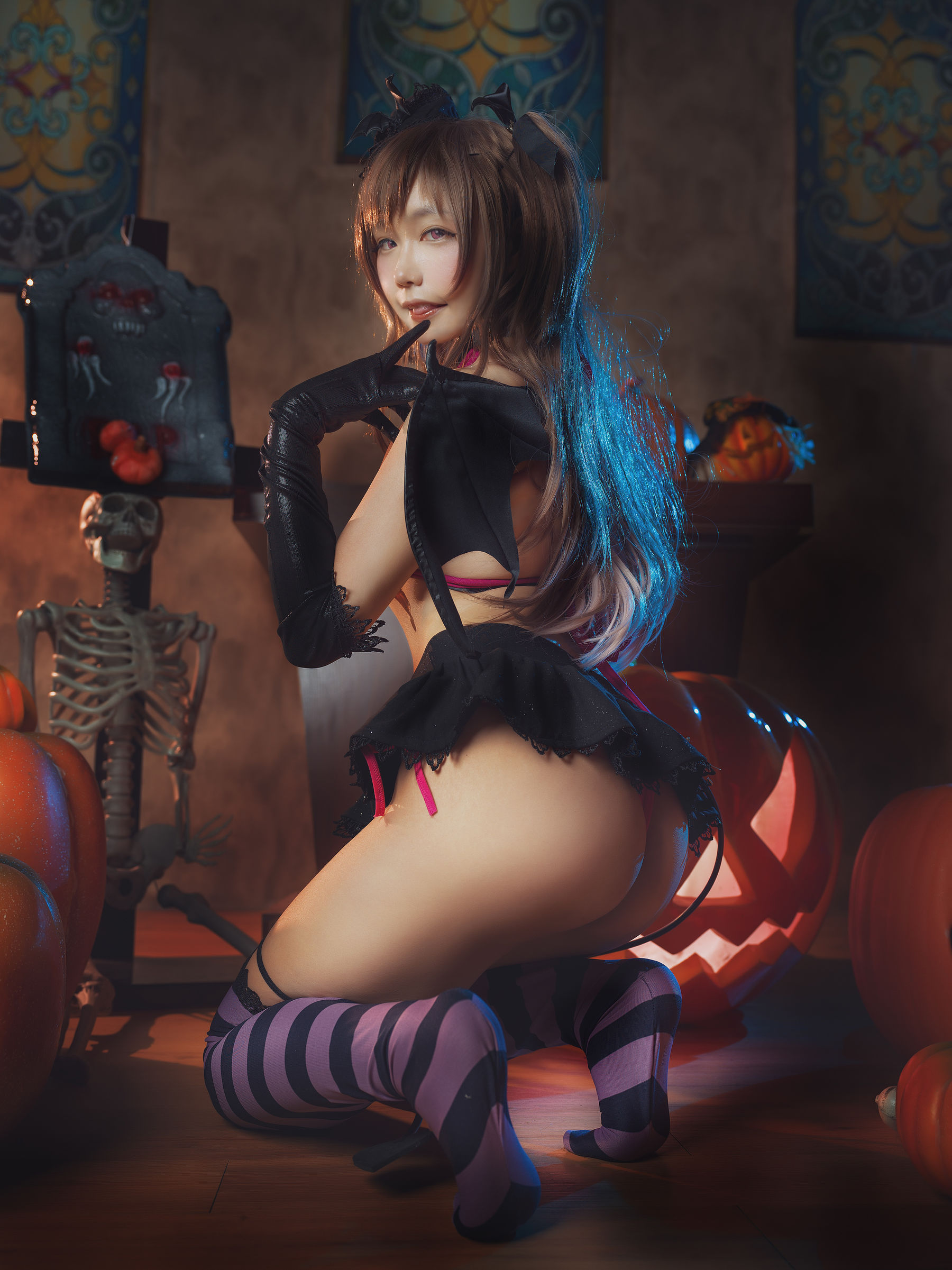 麻花麻花酱 – 小恶魔莉莉丝 Cosplay-第5张