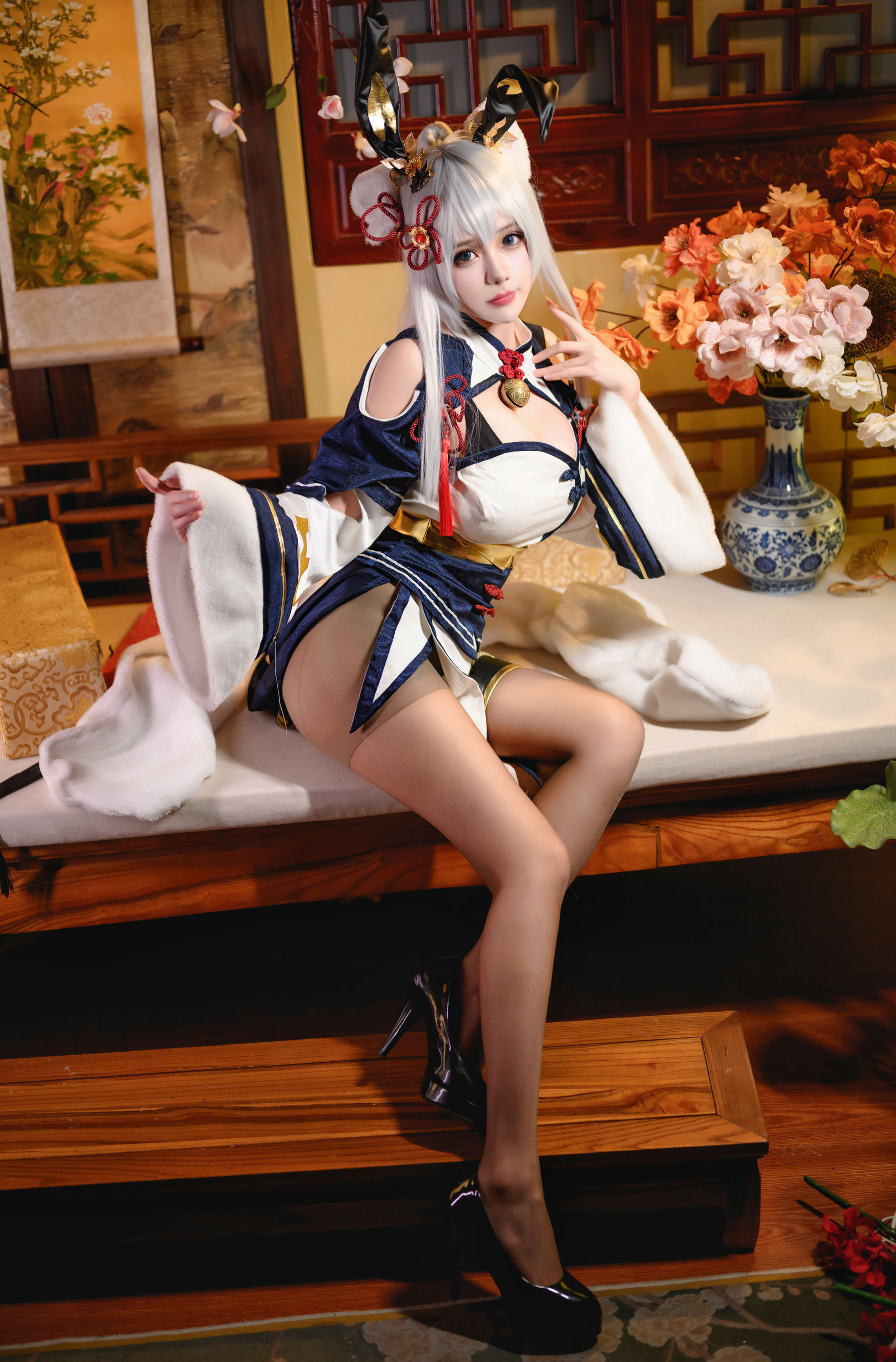 凛子酱 – 旗袍兔兔 Cosplay-第1张