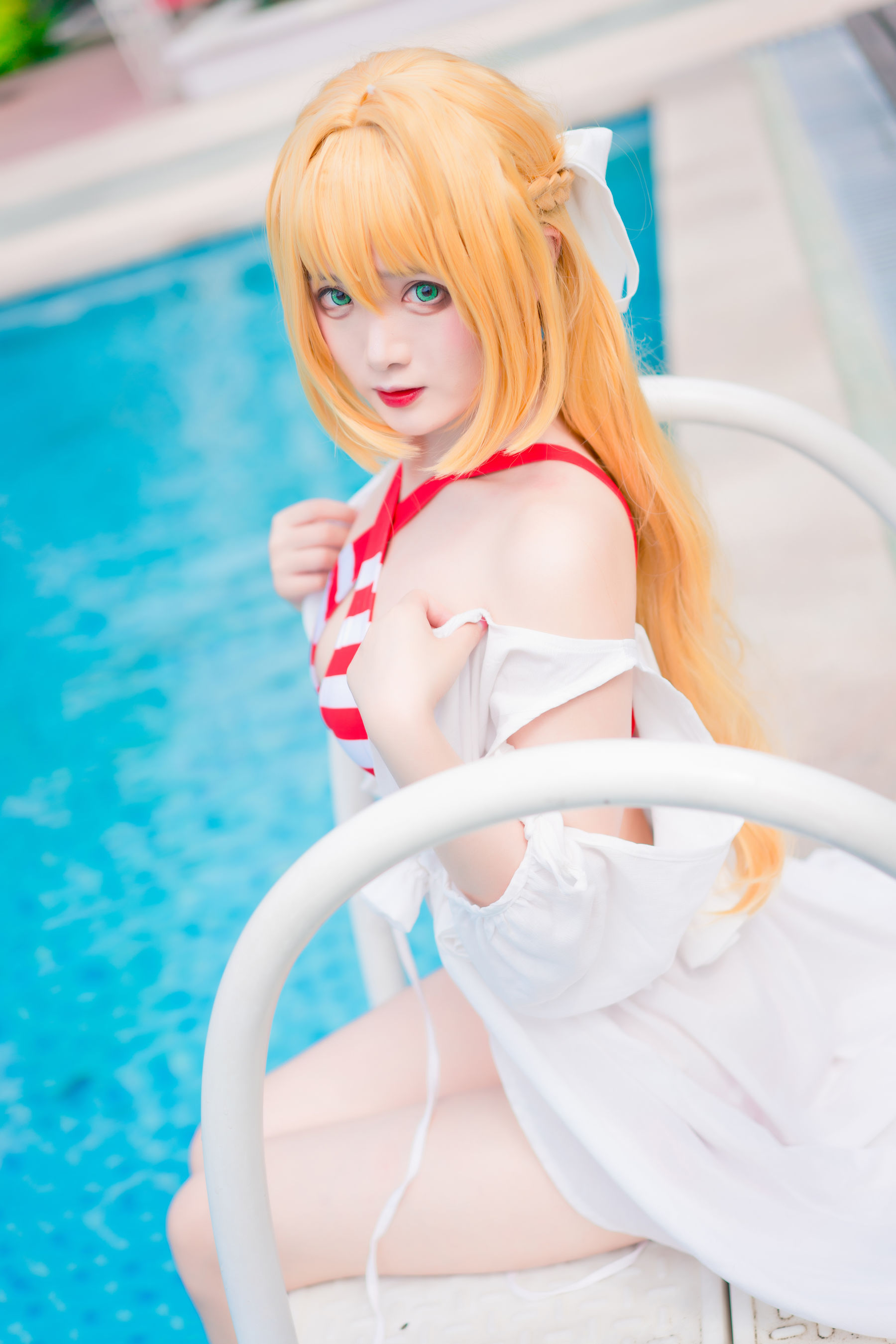七海抹茶酱 – 尼禄泳装 Cosplay-第1张