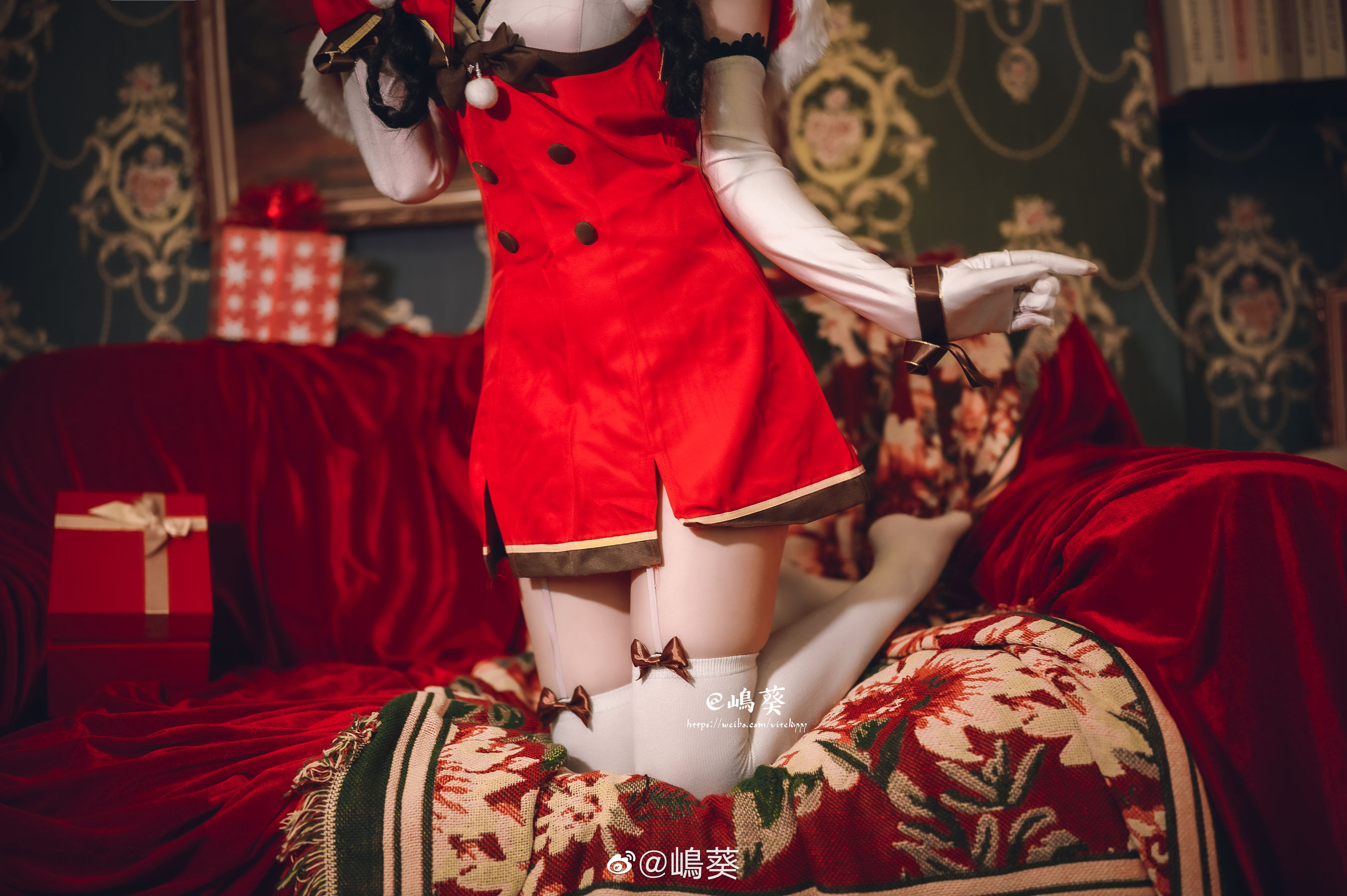 微博美女嶋葵 碧蓝航线 大潮 驯鹿与圣诞礼物 Cosplay-第1张