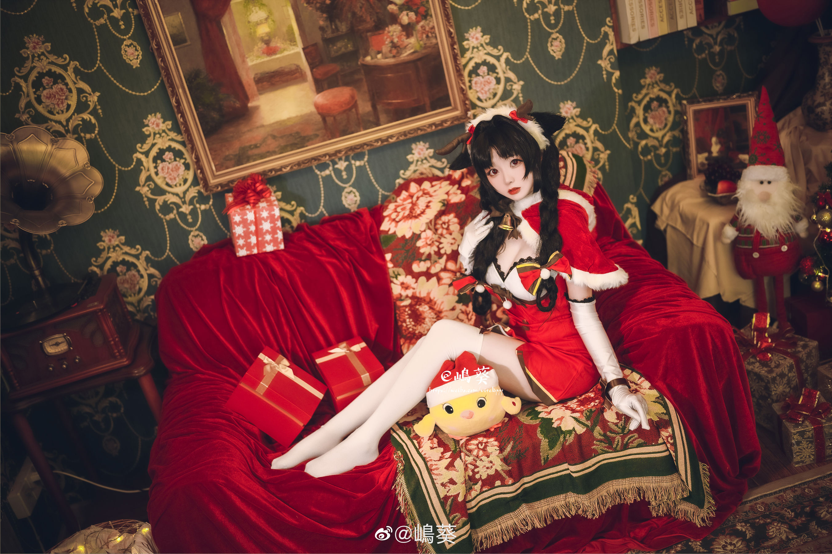 微博美女嶋葵 碧蓝航线 大潮 驯鹿与圣诞礼物 Cosplay-第2张