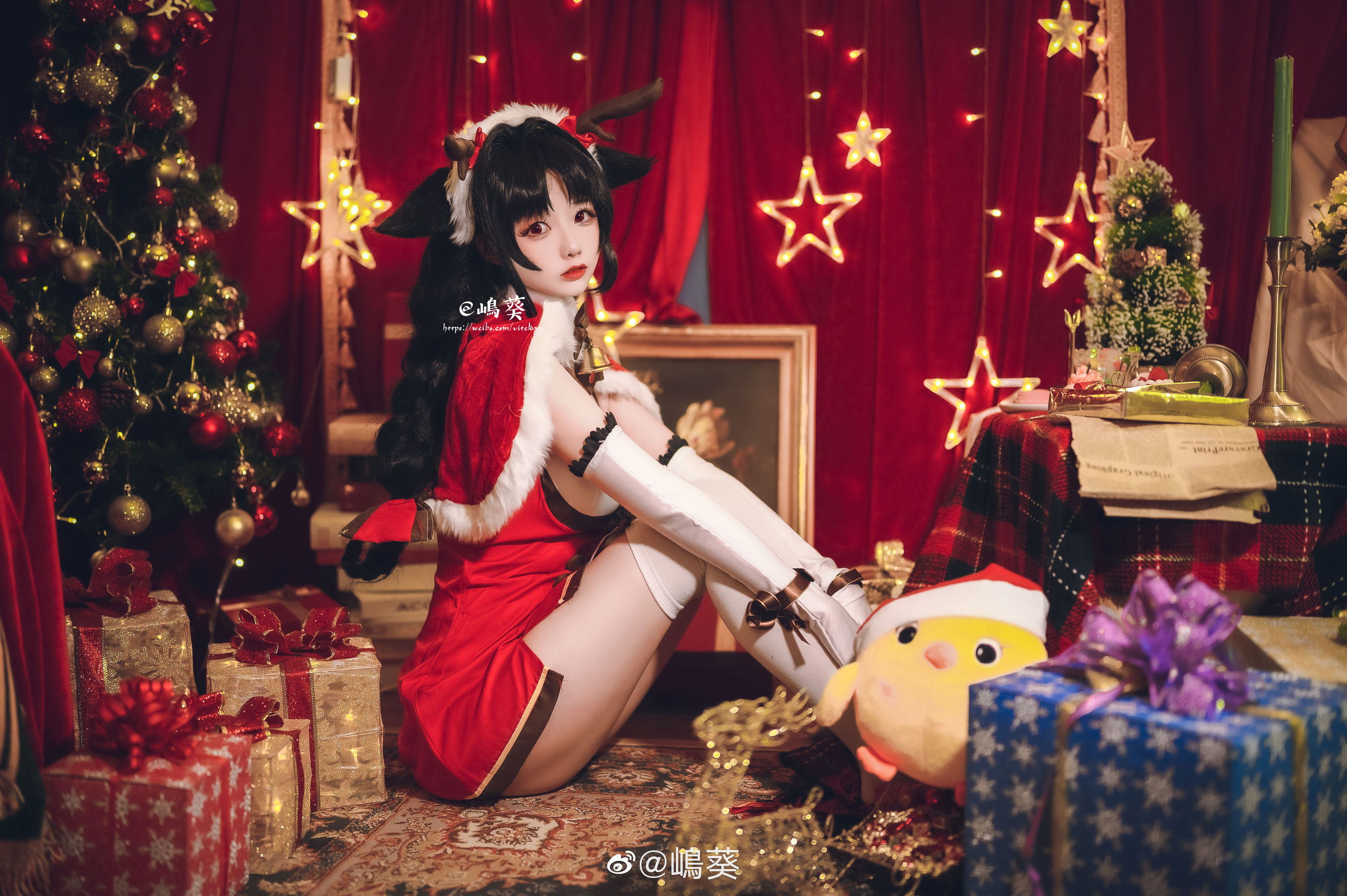 微博美女嶋葵 碧蓝航线 大潮 驯鹿与圣诞礼物 Cosplay-第3张