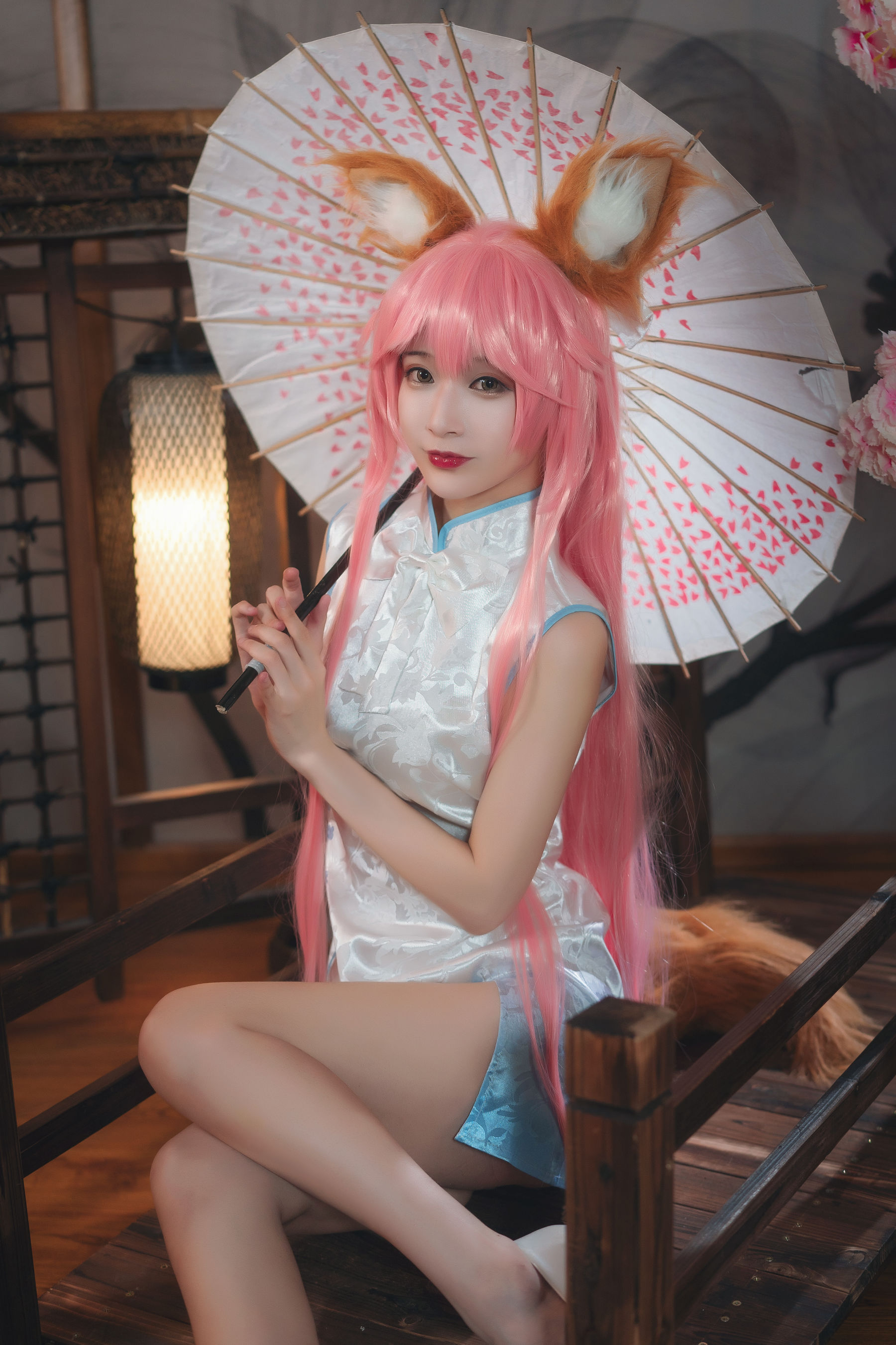 [Cosplay写真] 动漫博主铁板烧鬼舞w – 玉藻前 旗袍 Cosplay-第1张