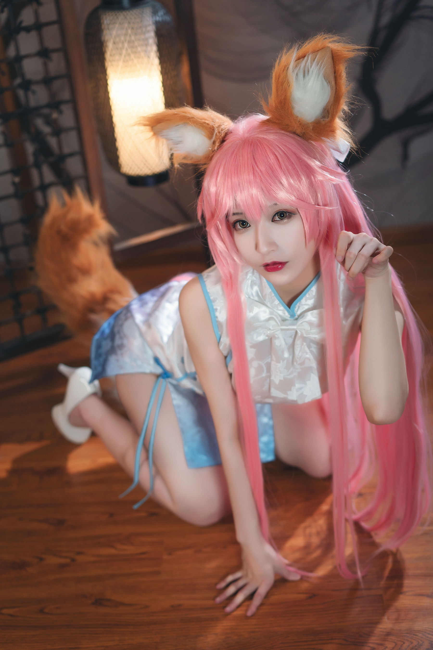 [Cosplay写真] 动漫博主铁板烧鬼舞w – 玉藻前 旗袍 Cosplay-第3张