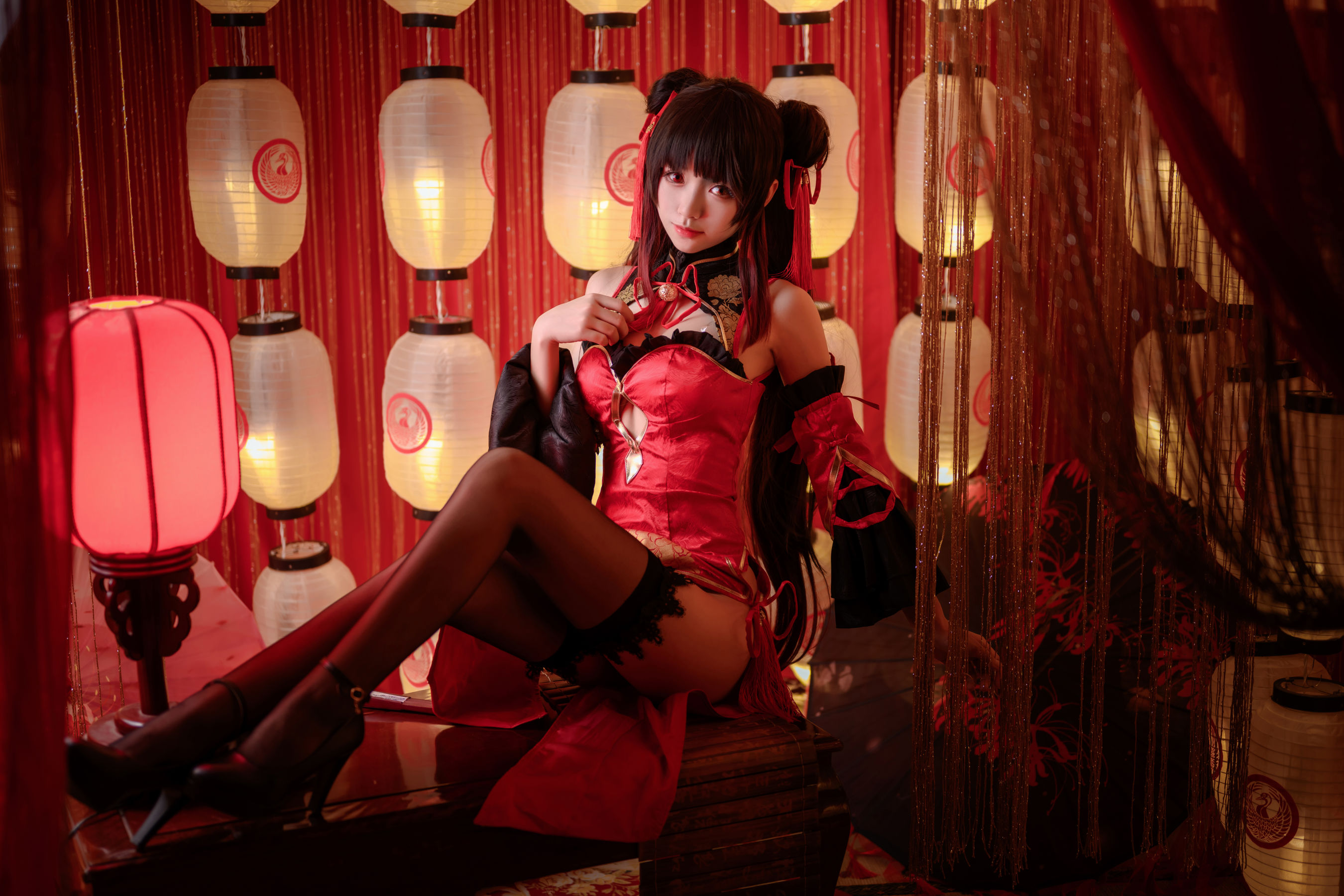 动漫博主大大卷卷小卷 – 红色双马尾 Cosplay-第1张