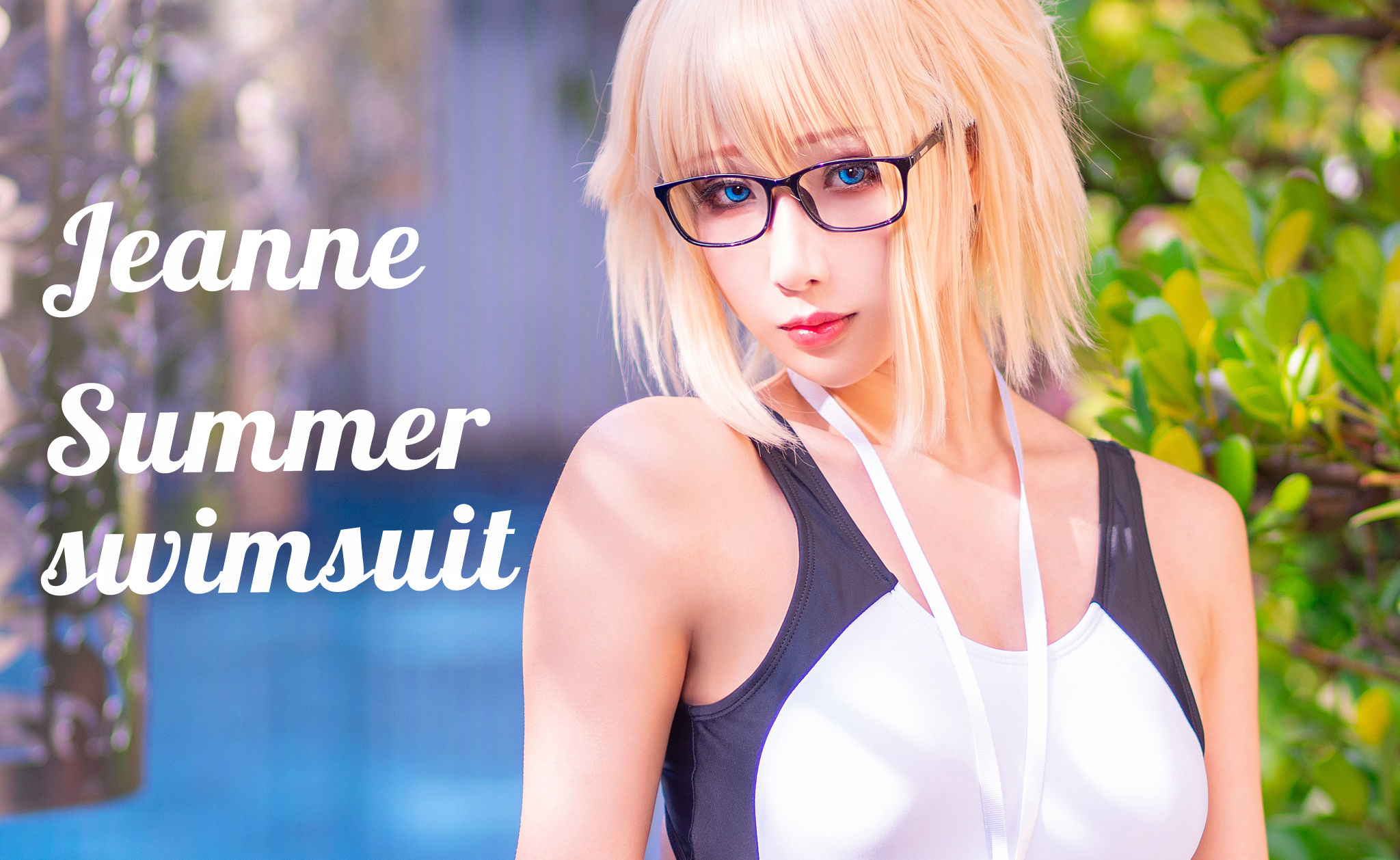 Hane Ame 雨波 – 白贞泳装 Cosplay-第4张