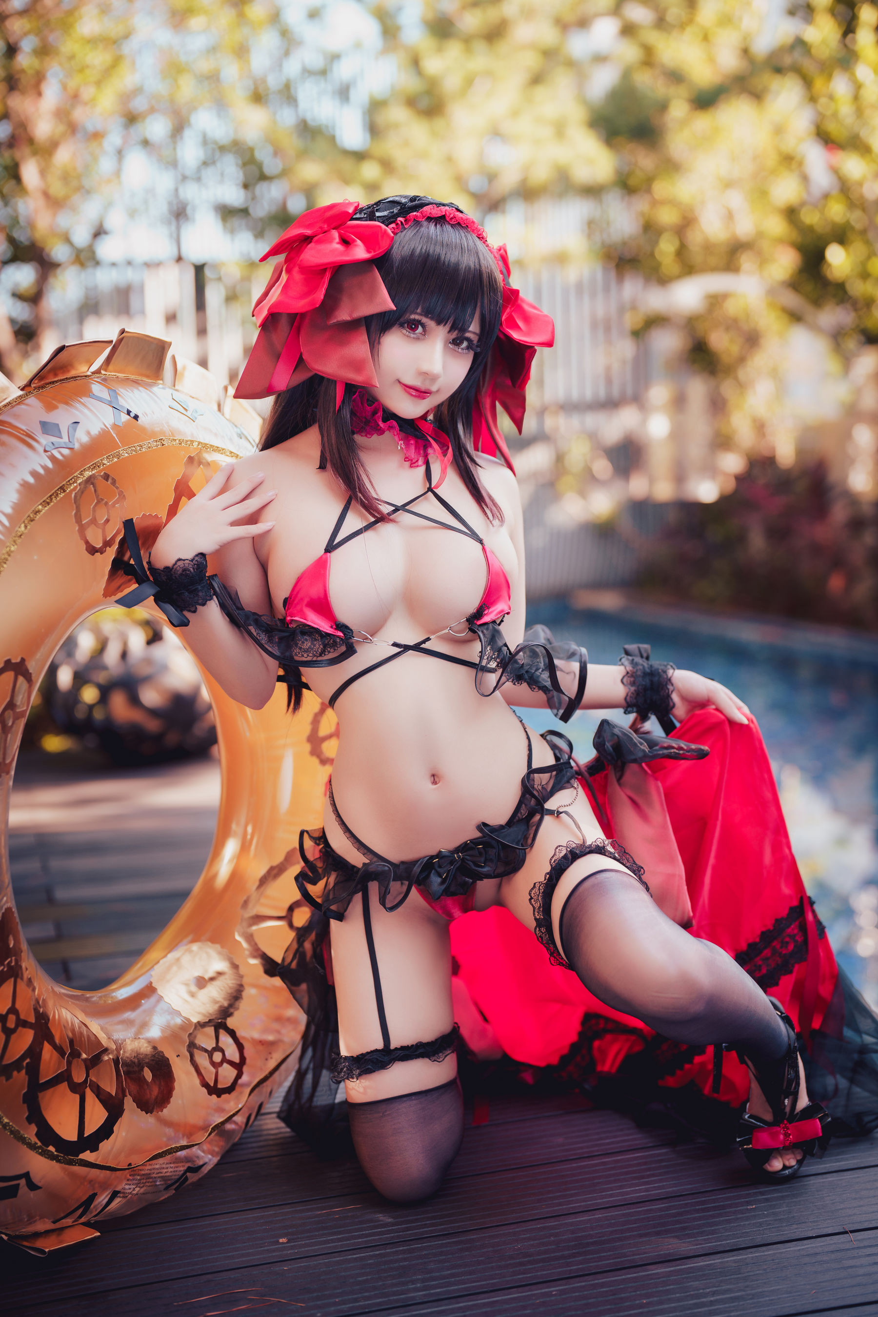 沖田凜花Rinka – Kurumi Tokisaki Swimsuit Cosplay-第29张