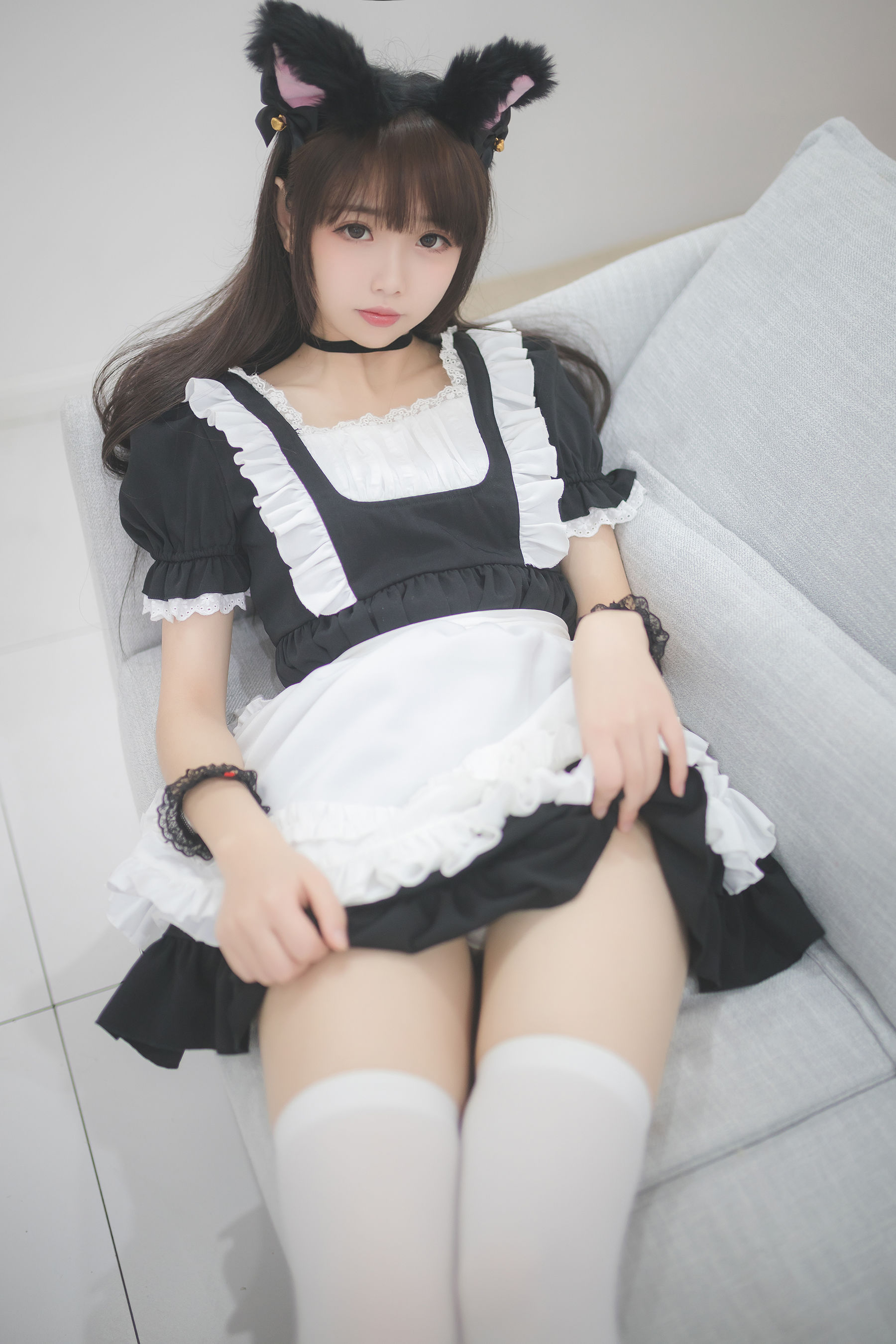 Cos小姐姐雪琪 白丝女仆 Cosplay-第3张