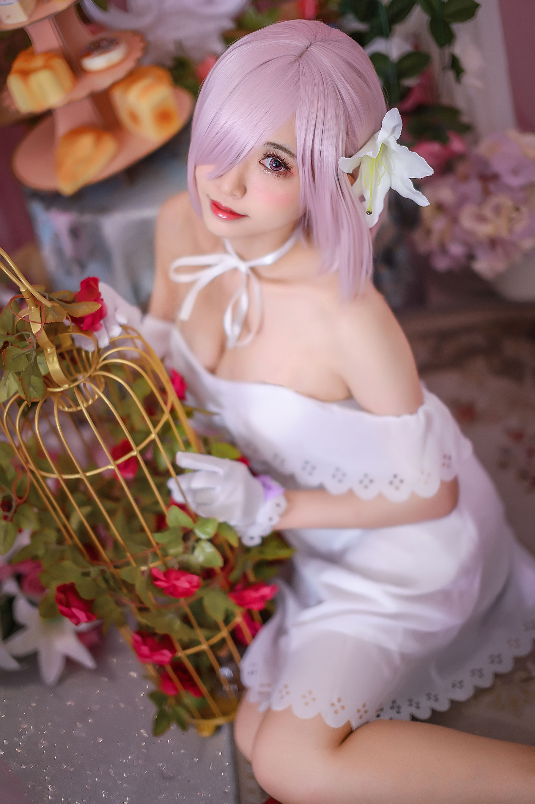 超人气Coser鳗鱼霏儿 玛修白裙 Cosplay-第1张