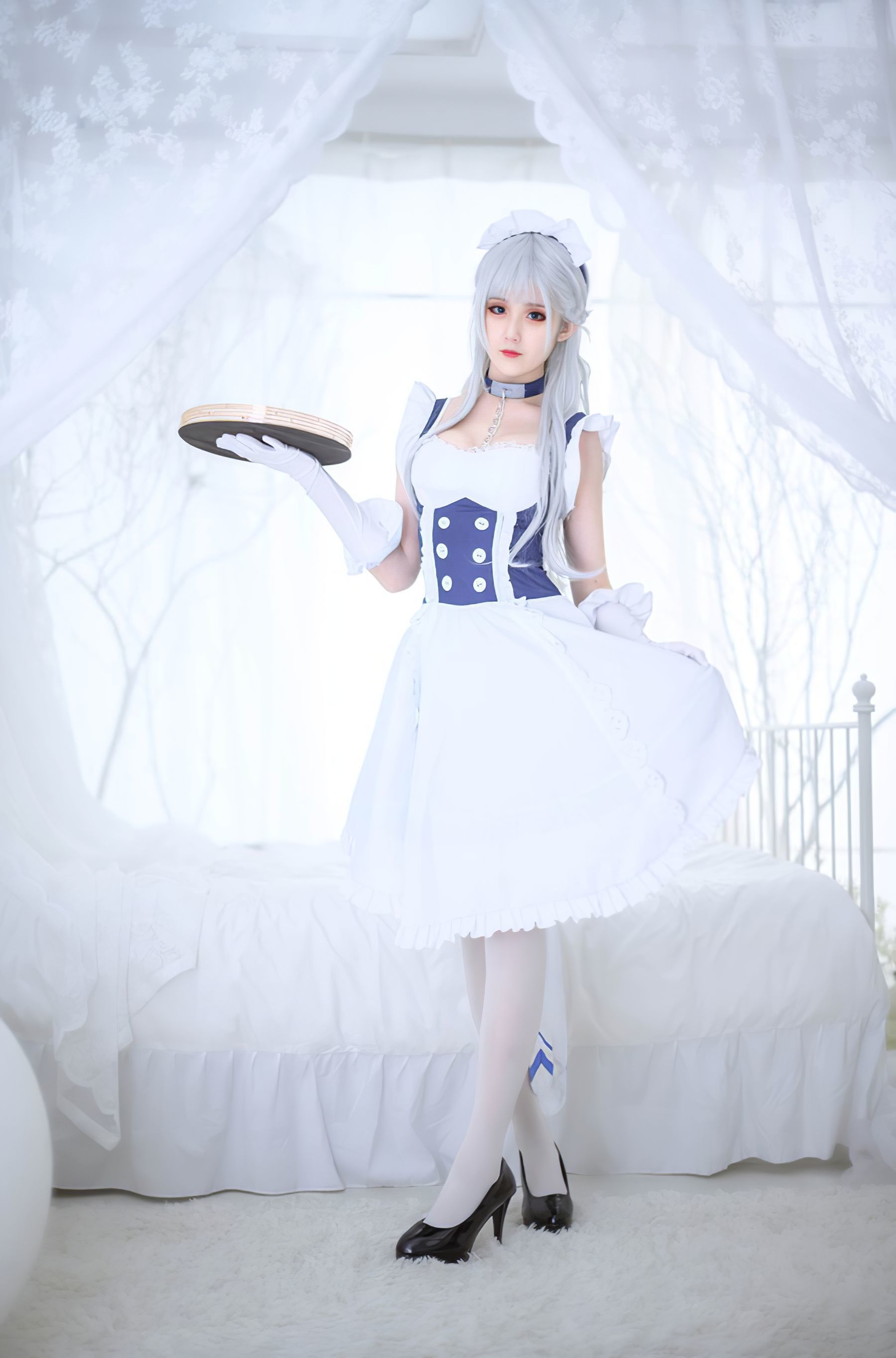 Coser小姐姐Akisoso秋楚楚 贝尔法斯特女仆 Cosplay-第1张