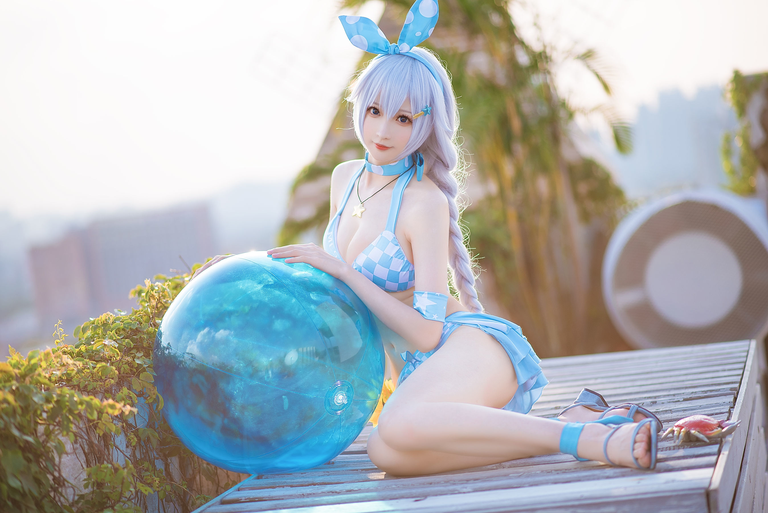 Coser小姐姐南宫 – 琪亚娜泳装 Cosplay-第1张