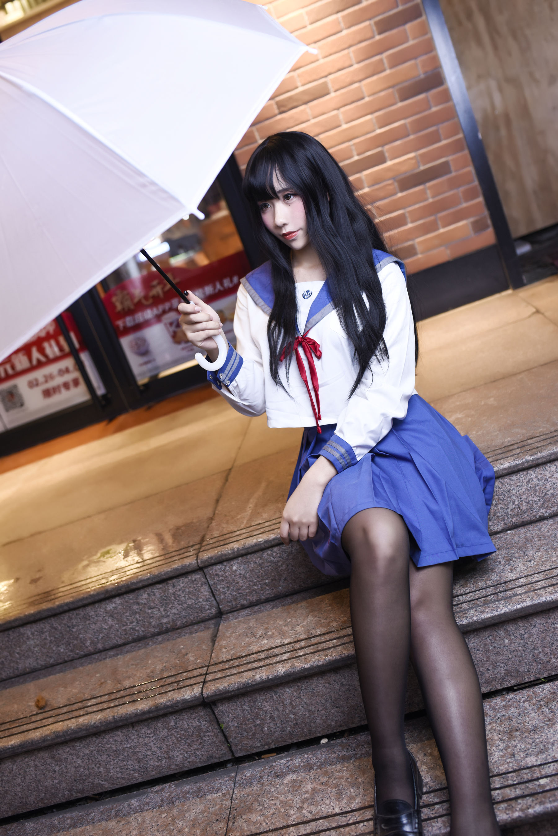 动漫博主九曲Jean JK制服 Cosplay-第1张