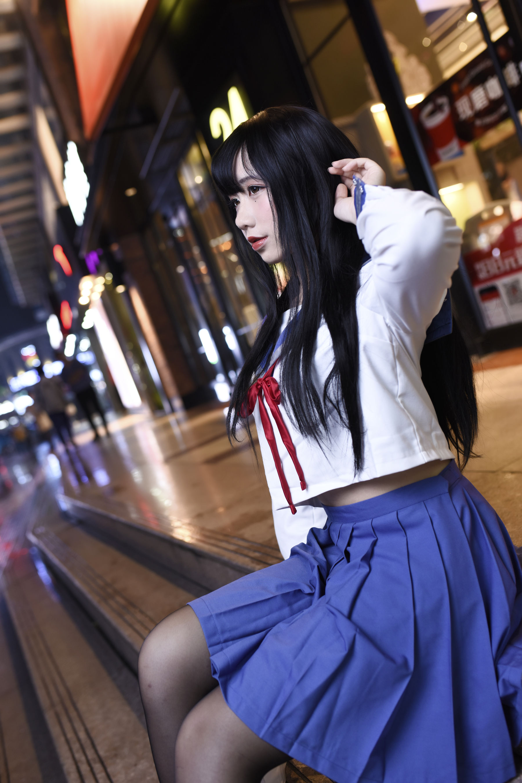 动漫博主九曲Jean JK制服 Cosplay-第3张