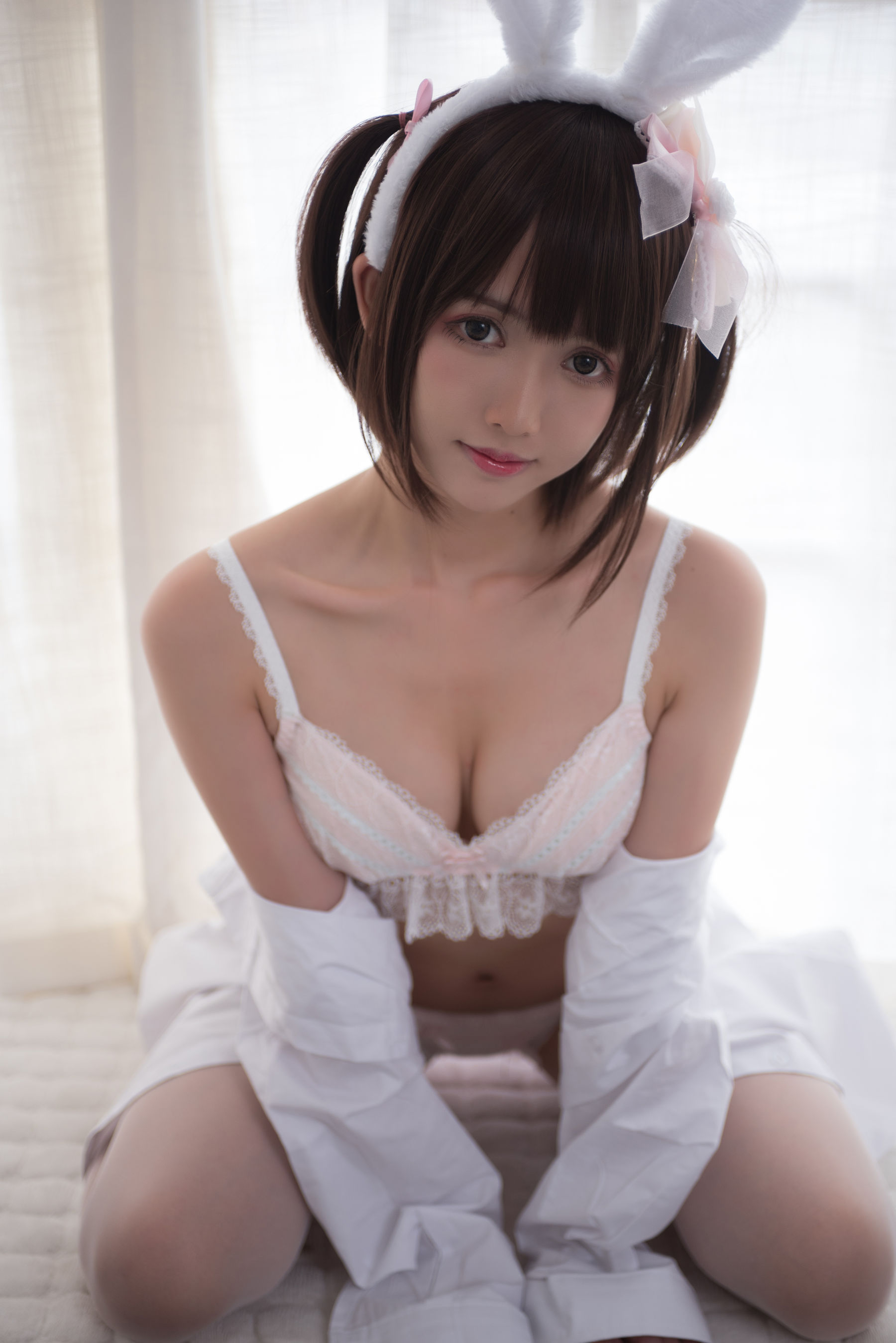 [萝莉COS] 鳗鱼霏儿 – 兽耳 白色蕾丝情趣 Cosplay-第1张
