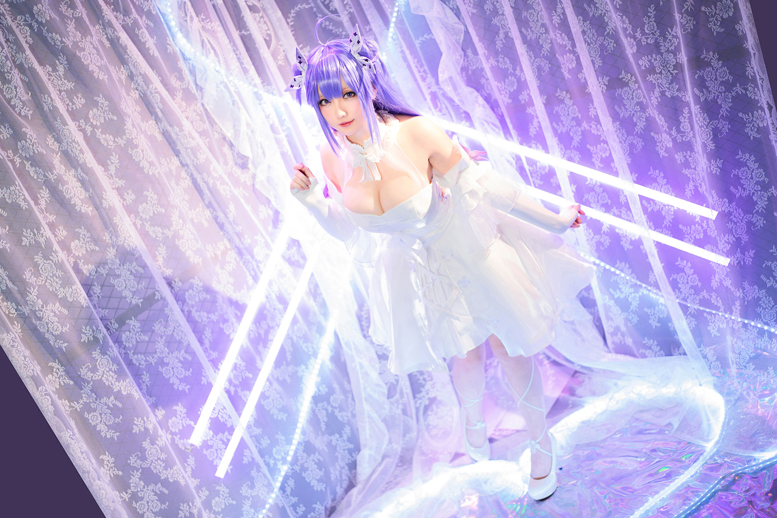 Coser小姐姐星之迟迟 – 纯白と漆黑《独角兽》 Cosplay-第3张