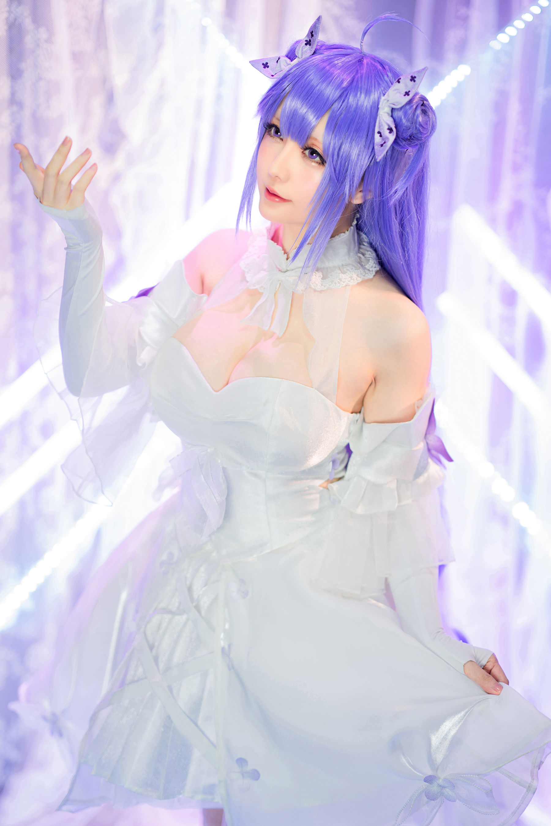 Coser小姐姐星之迟迟 – 纯白と漆黑《独角兽》 Cosplay-第4张