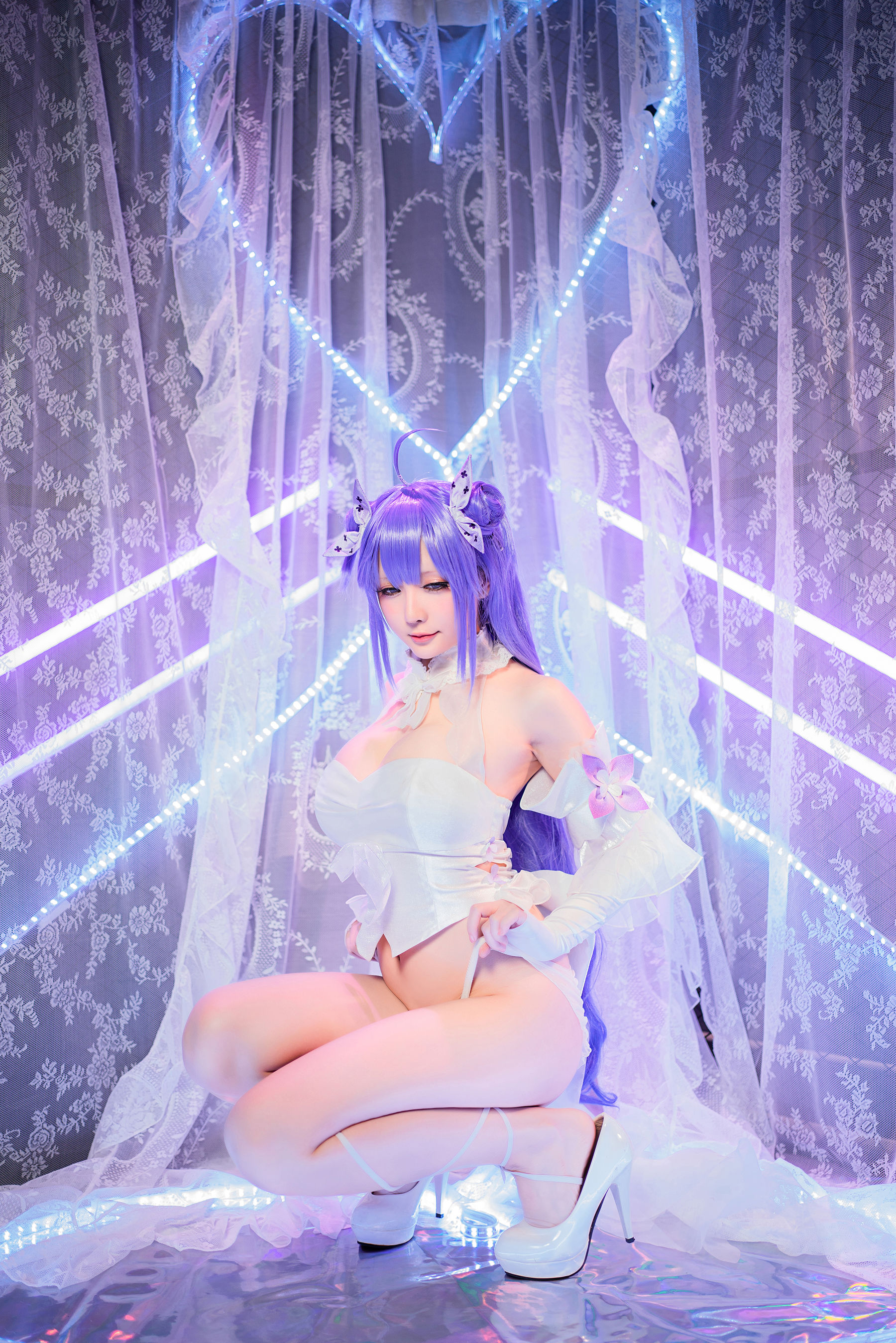 Coser小姐姐星之迟迟 – 纯白と漆黑《独角兽》 Cosplay-第7张