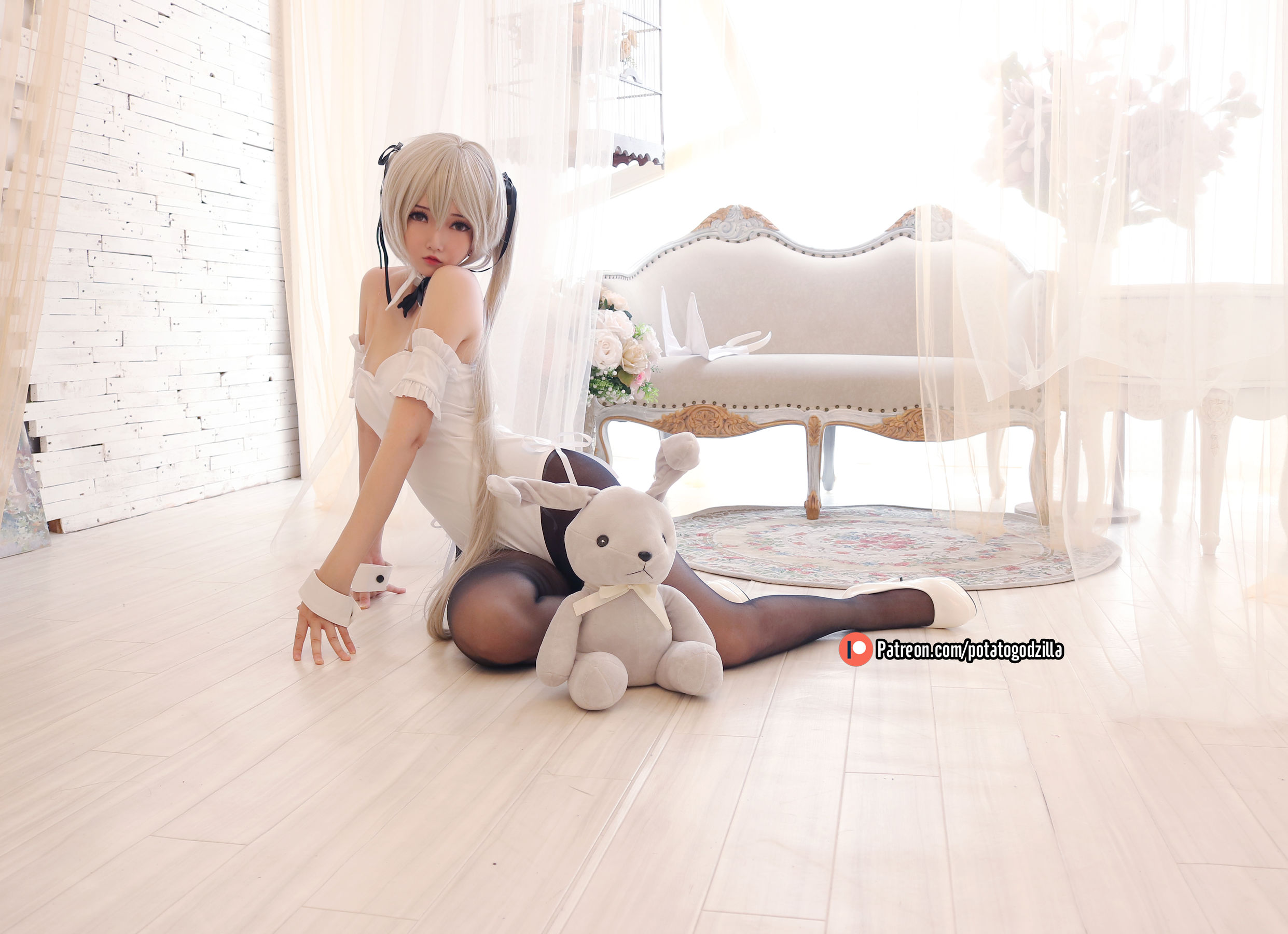 Coser小姐姐Potato Godzilla – Sora Kasugano Bunny Suit Cosplay-第7张
