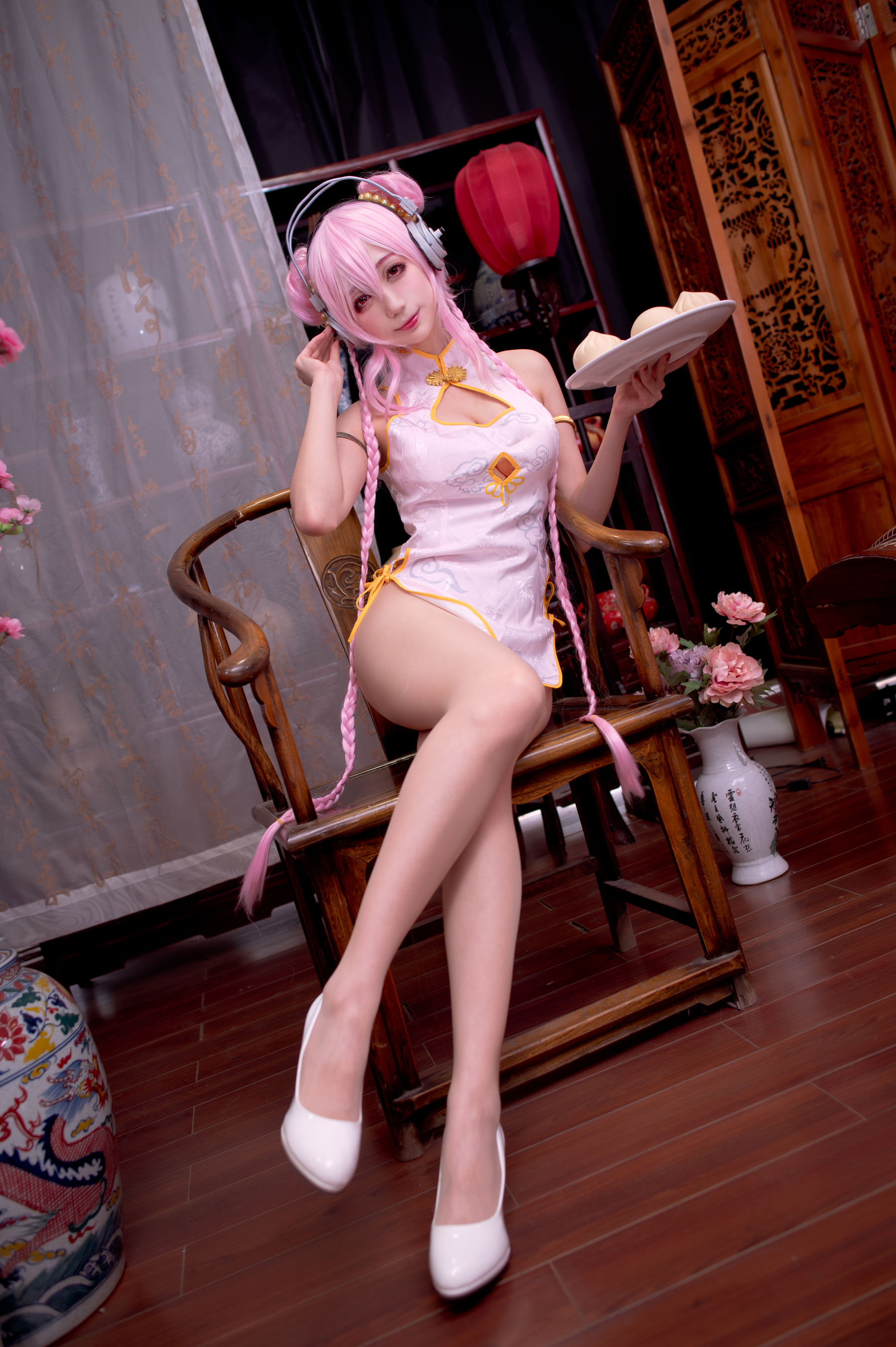 周叽是可爱兔兔 – 旗袍索尼子 Cosplay-第1张