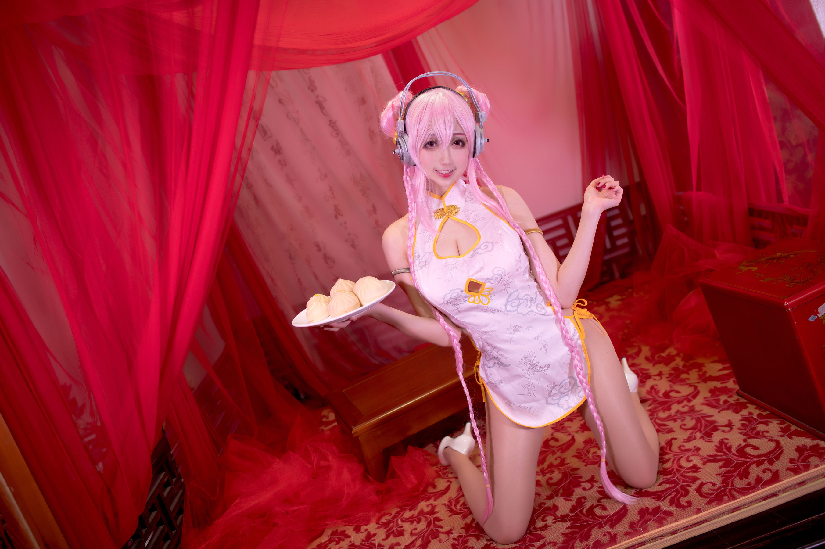 周叽是可爱兔兔 – 旗袍索尼子 Cosplay-第2张