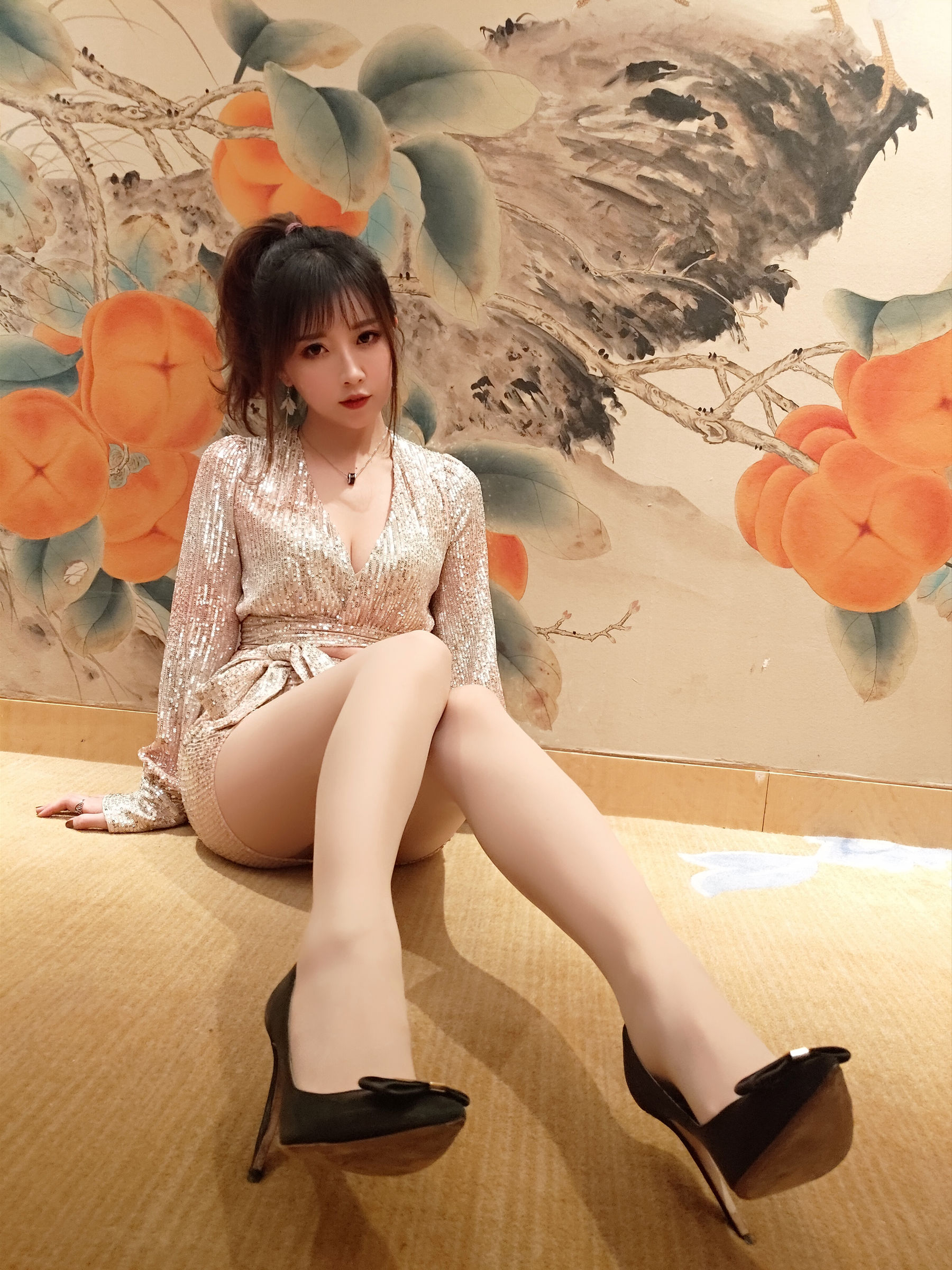 斗鱼主播小女巫露娜 – 亮片裙肉丝 Cosplay-第6张