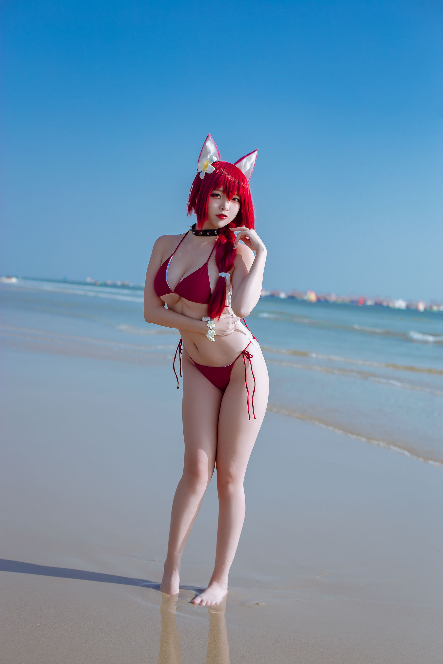 人气Coser二佐Nisa – 碧蓝 千代田泳装 Cosplay-第5张