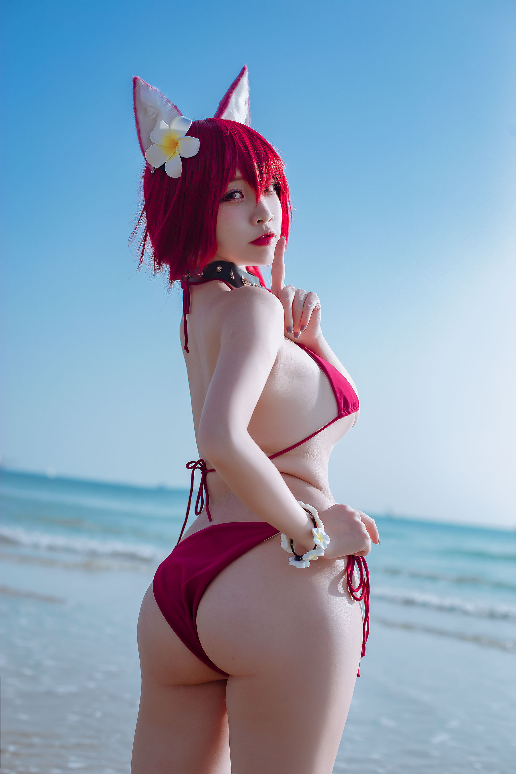 人气Coser二佐Nisa – 碧蓝 千代田泳装 Cosplay-第6张