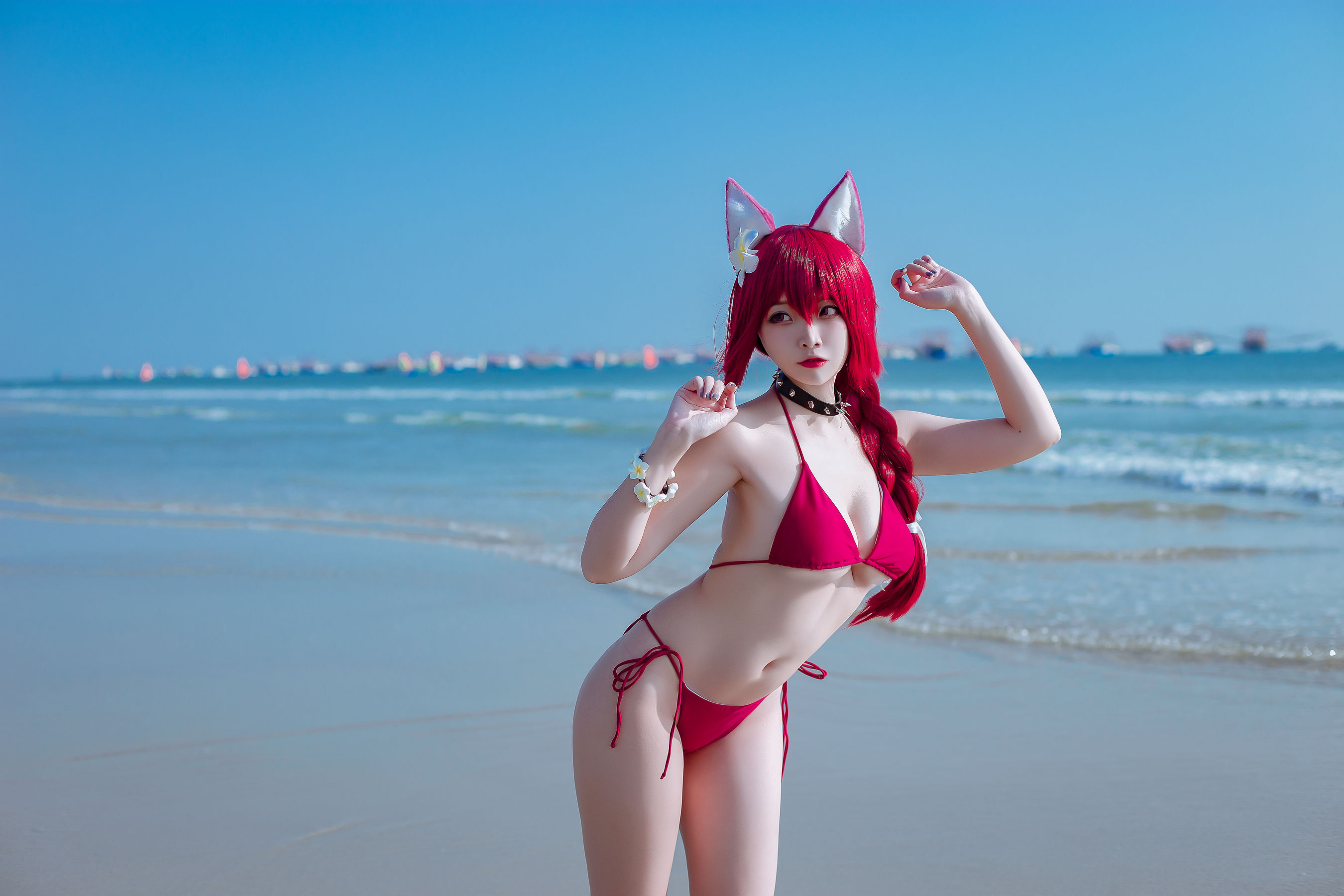 人气Coser二佐Nisa – 碧蓝 千代田泳装 Cosplay-第17张