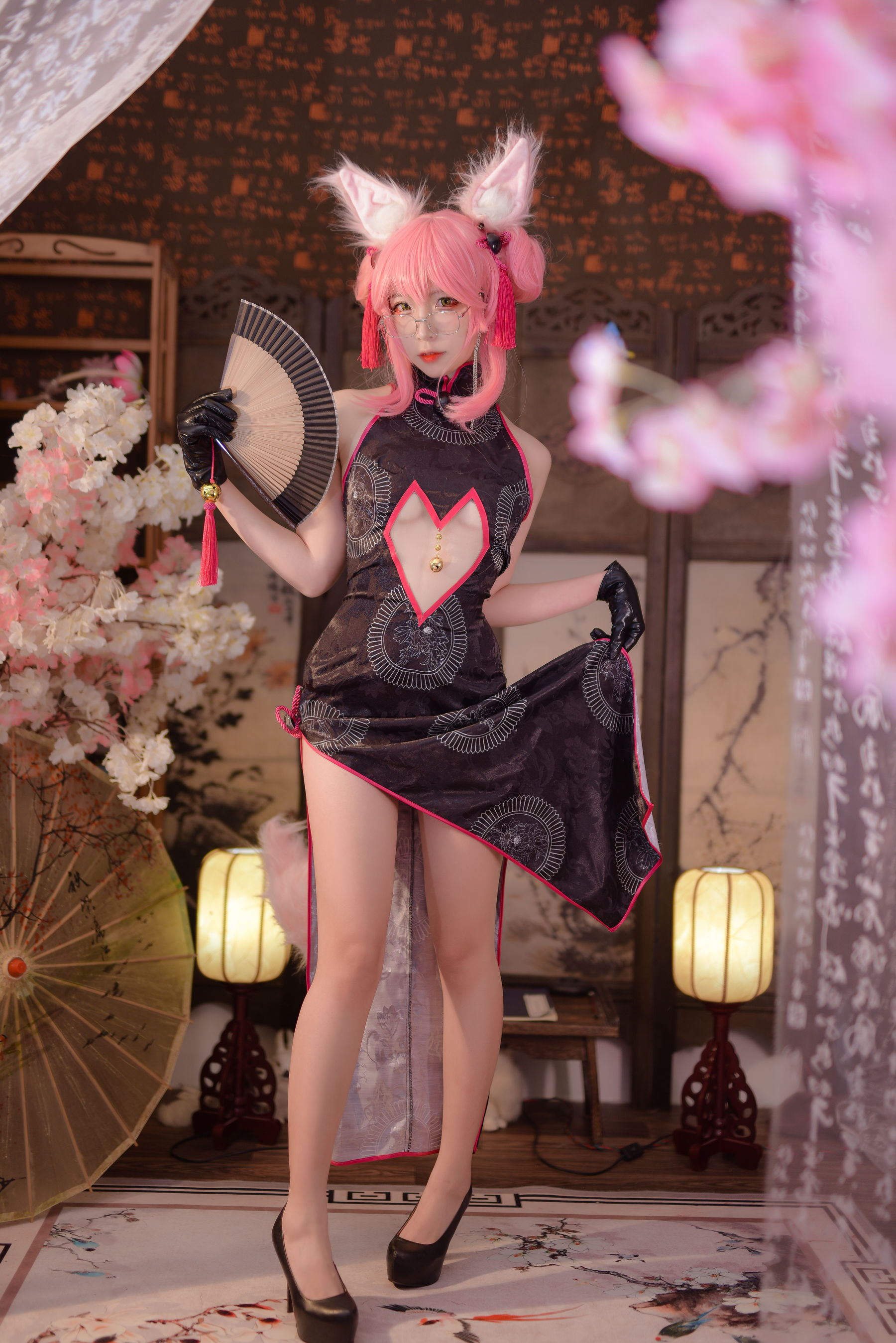 人气Coser二佐Nisa Fate旗袍狐 Cosplay-第1张