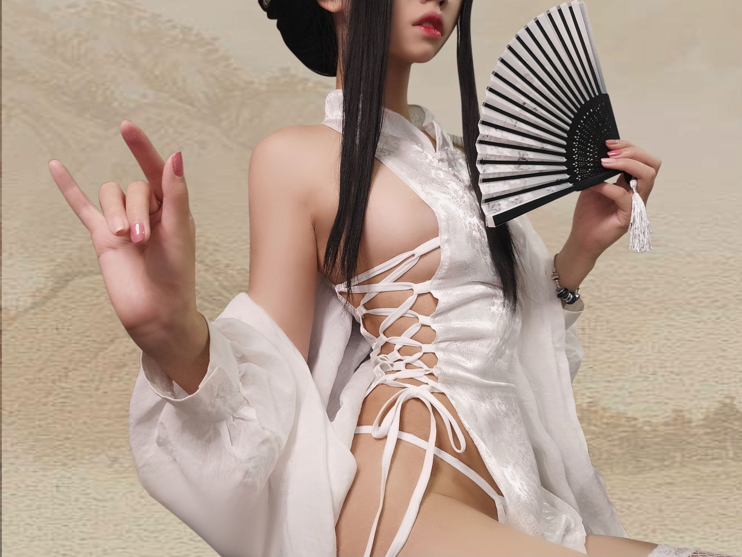猫君君MaoJun – 绑带旗袍 Cosplay-第5张