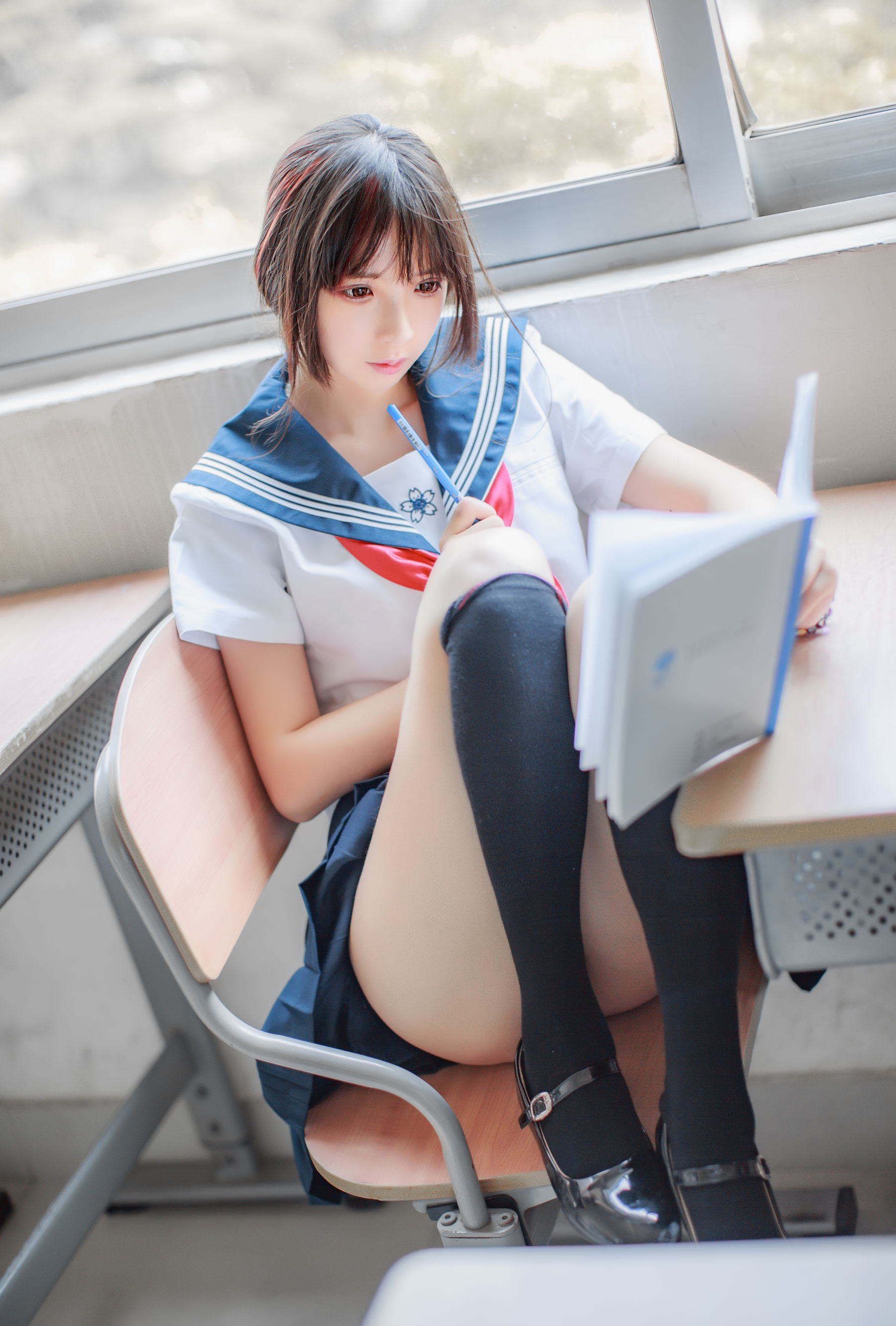 [萝莉COS] 疯猫ss《同桌的水手服》 Cosplay-第1张