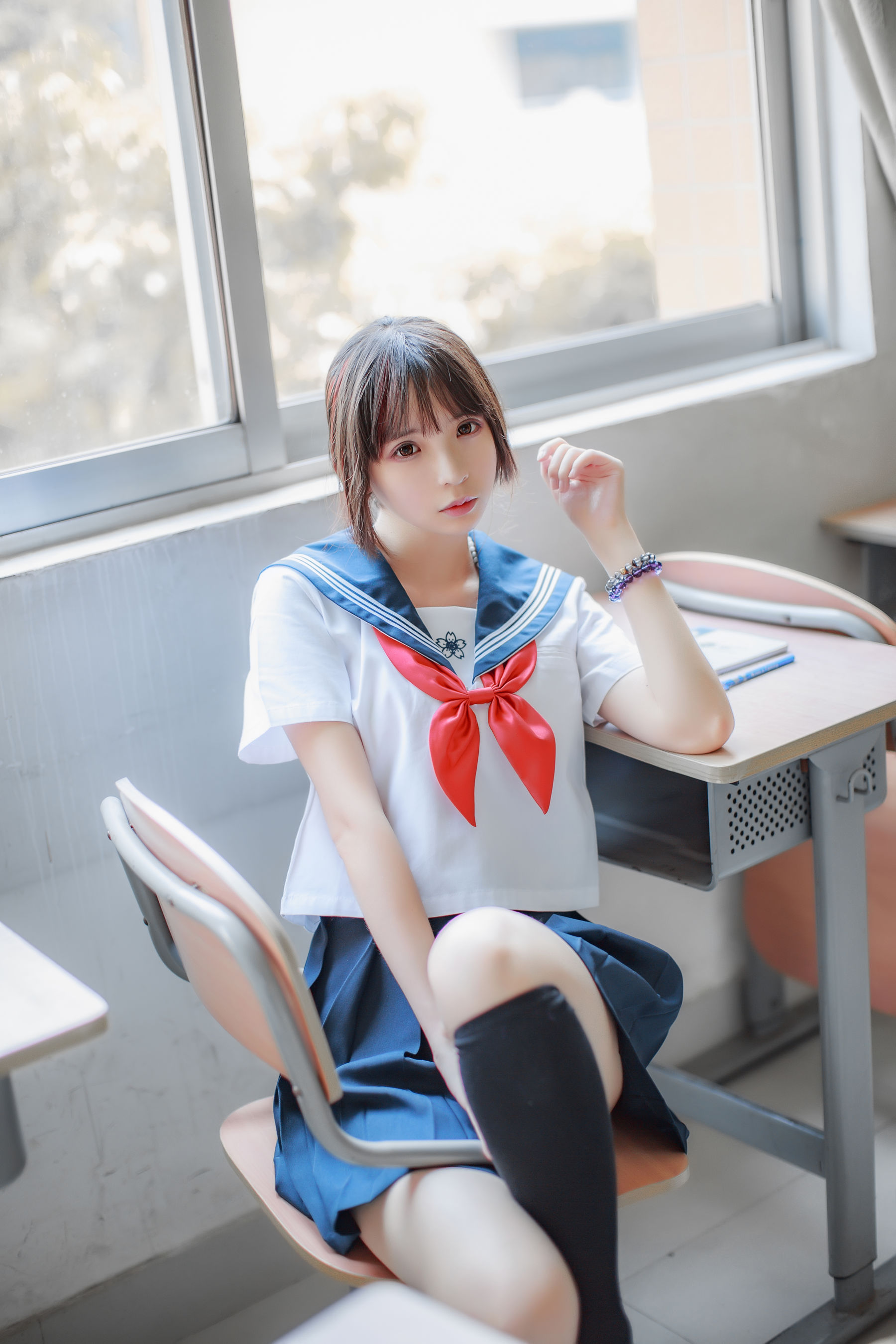 [萝莉COS] 疯猫ss《同桌的水手服》 Cosplay-第3张