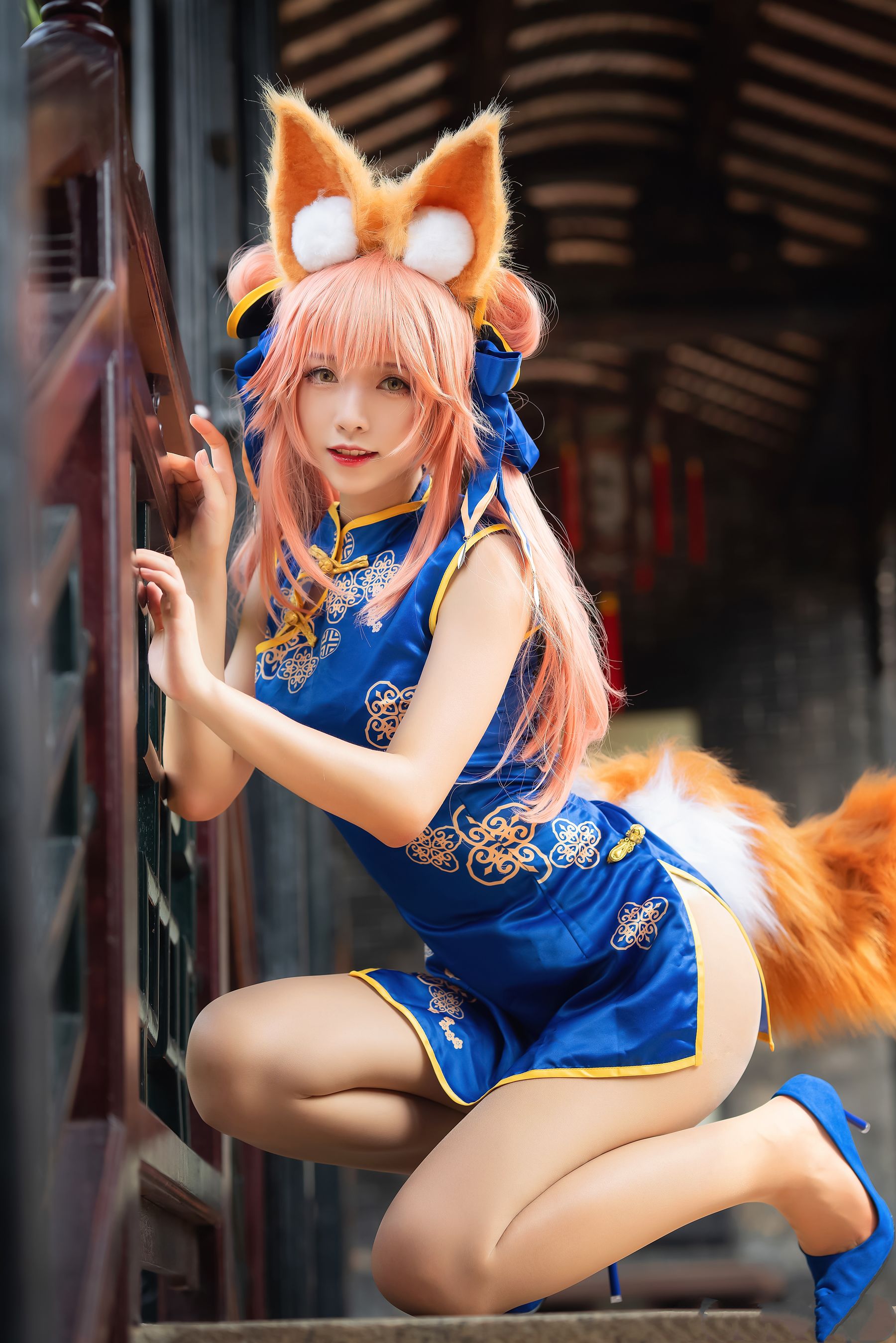 动漫博主大大卷卷小卷 – 玉藻前旗袍 Cosplay-第1张