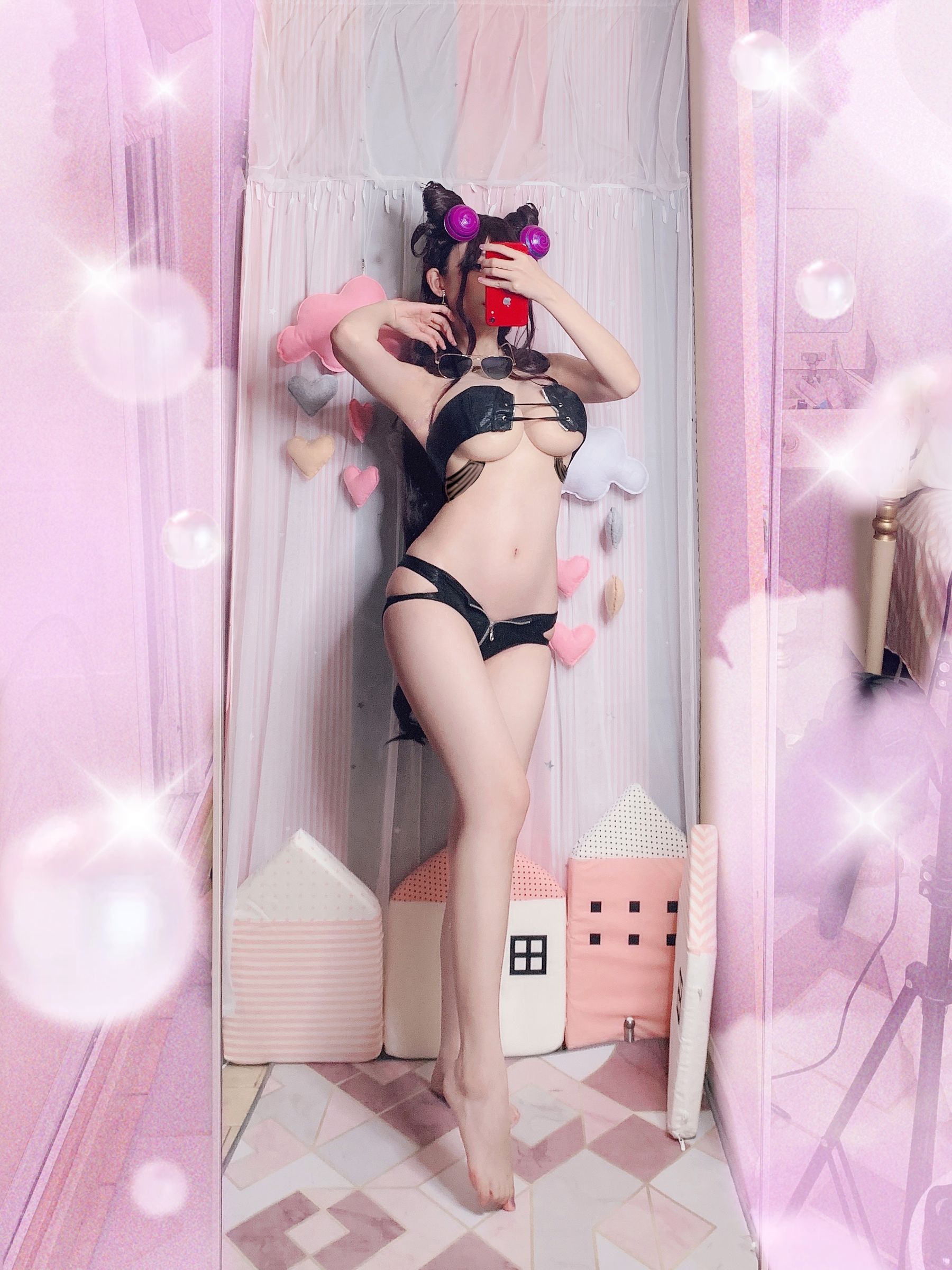 COS福利rioko凉凉子 紫式部泳装 Cosplay-第1张