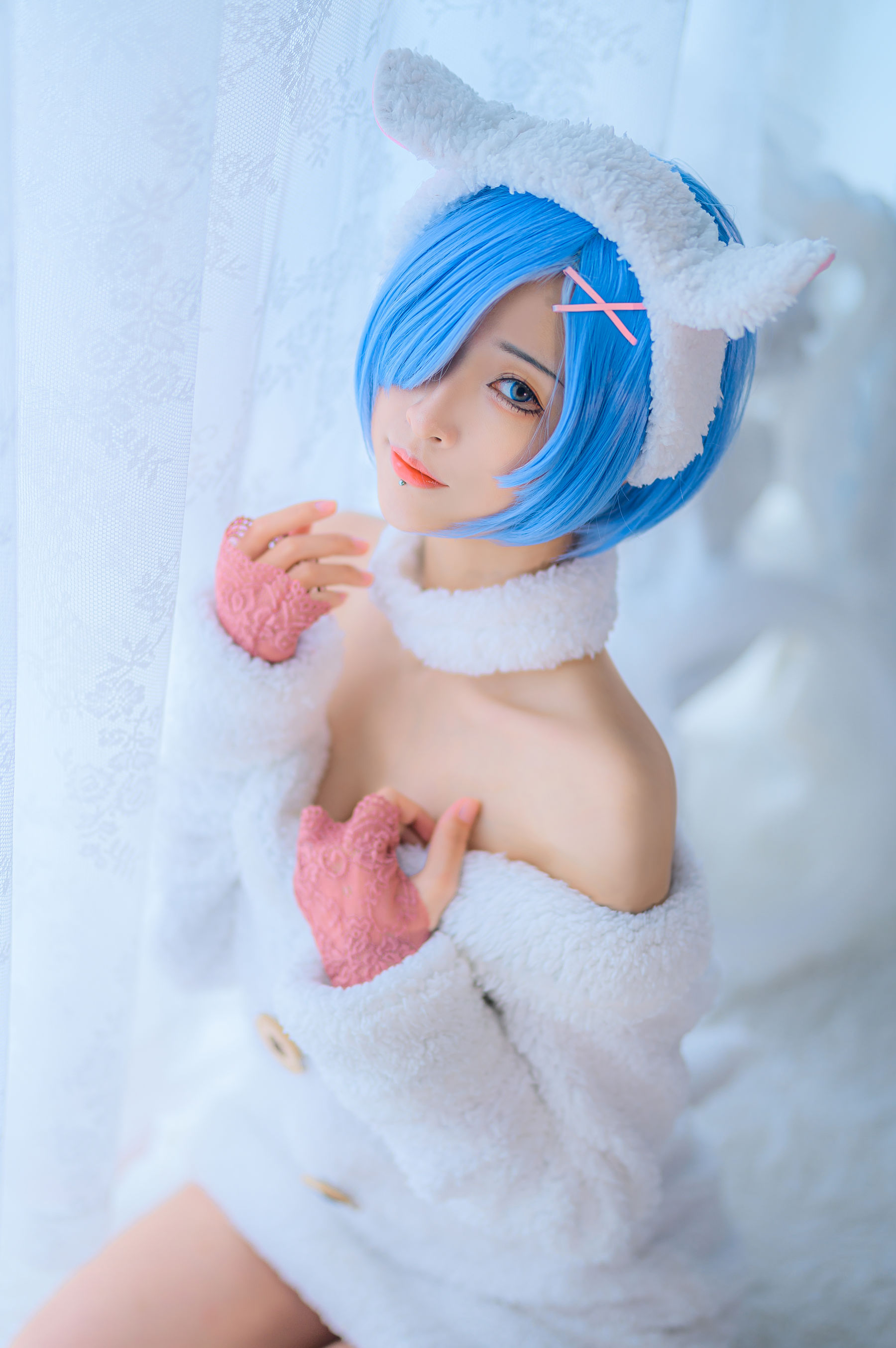 妹抖青 – 蕾姆绵羊 Cosplay-第1张