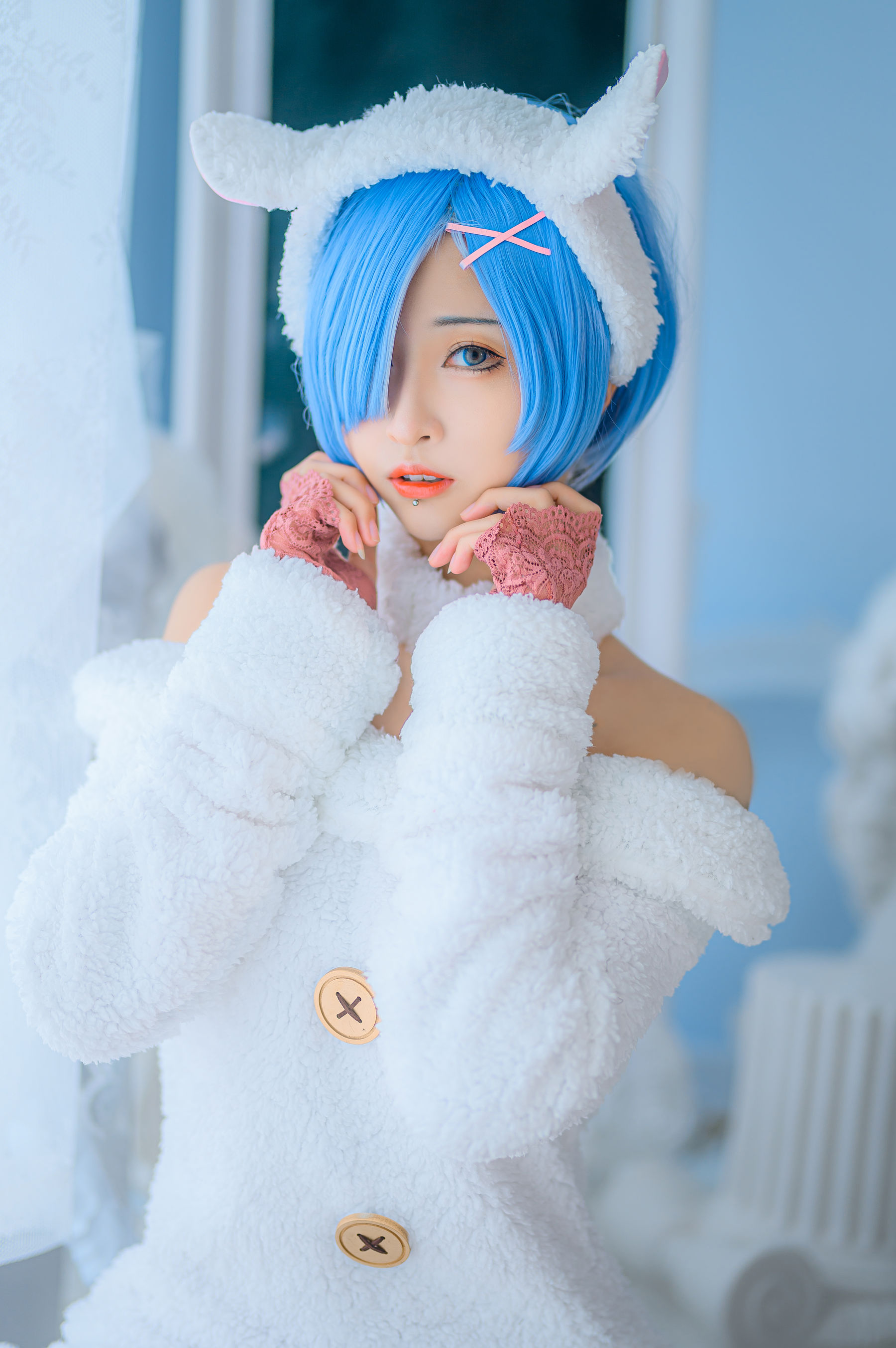 妹抖青 – 蕾姆绵羊 Cosplay-第9张