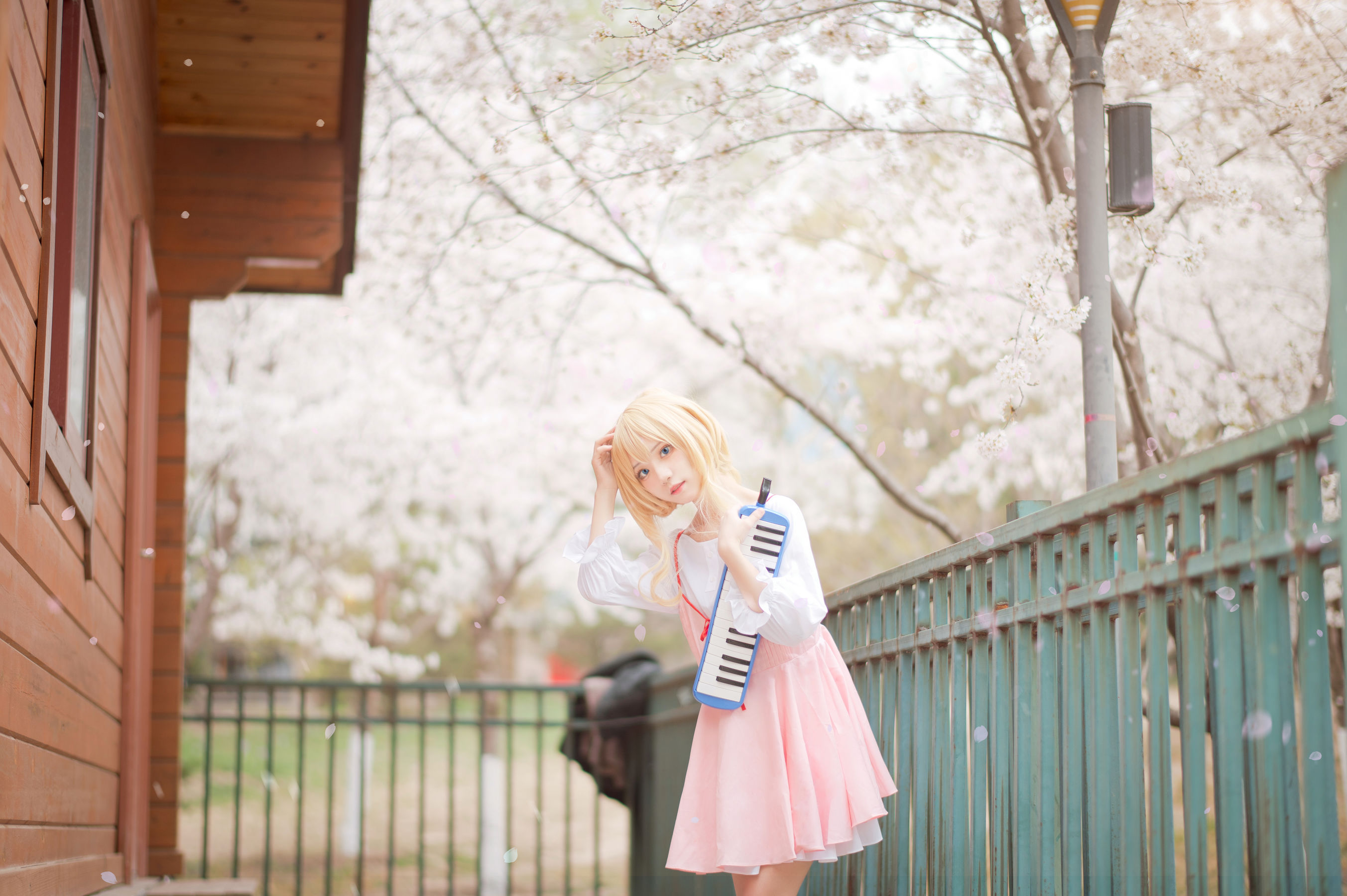 花柒Hana – 宫园熏粉裙 Cosplay-第5张