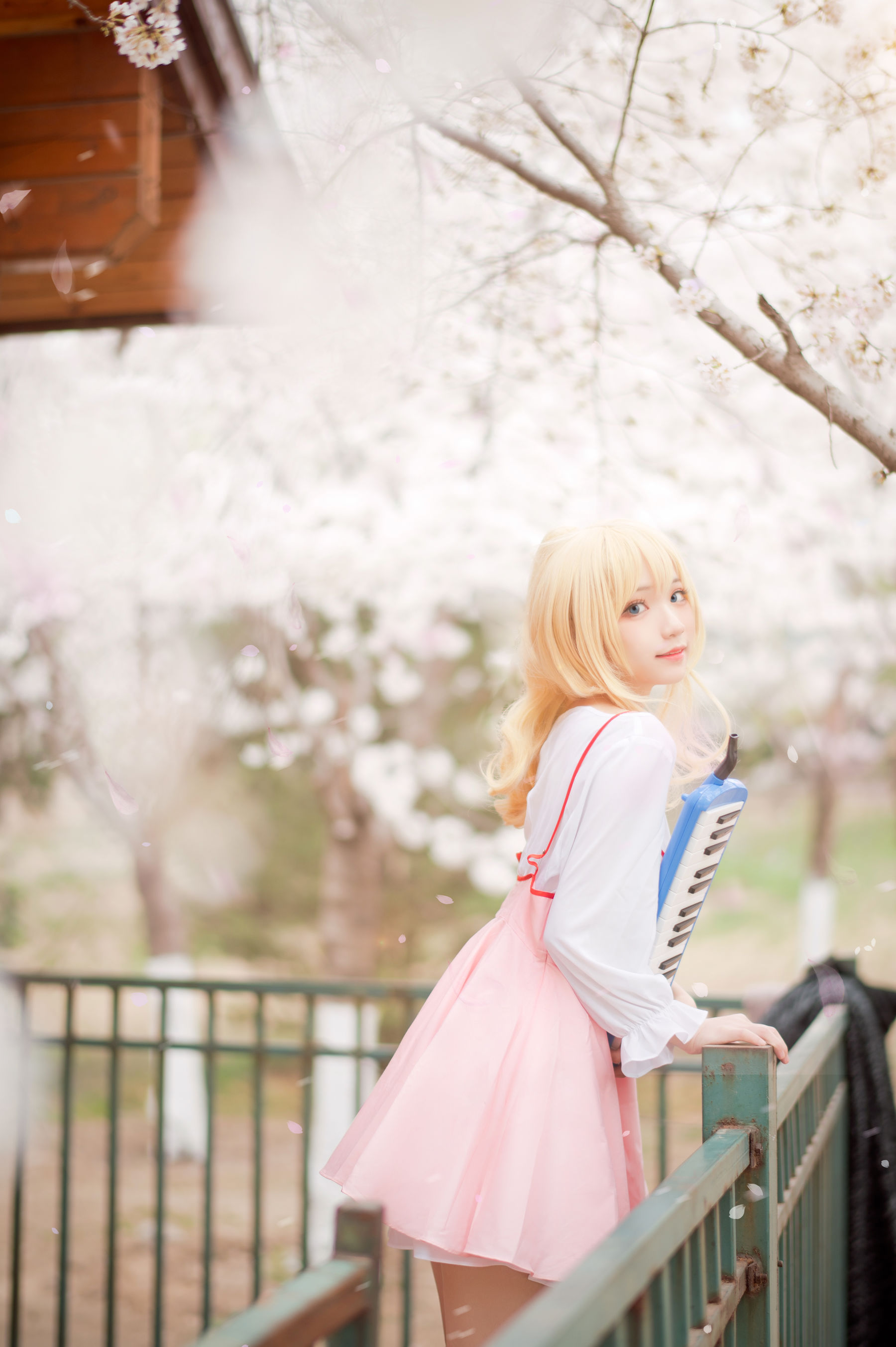 花柒Hana – 宫园熏粉裙 Cosplay-第7张
