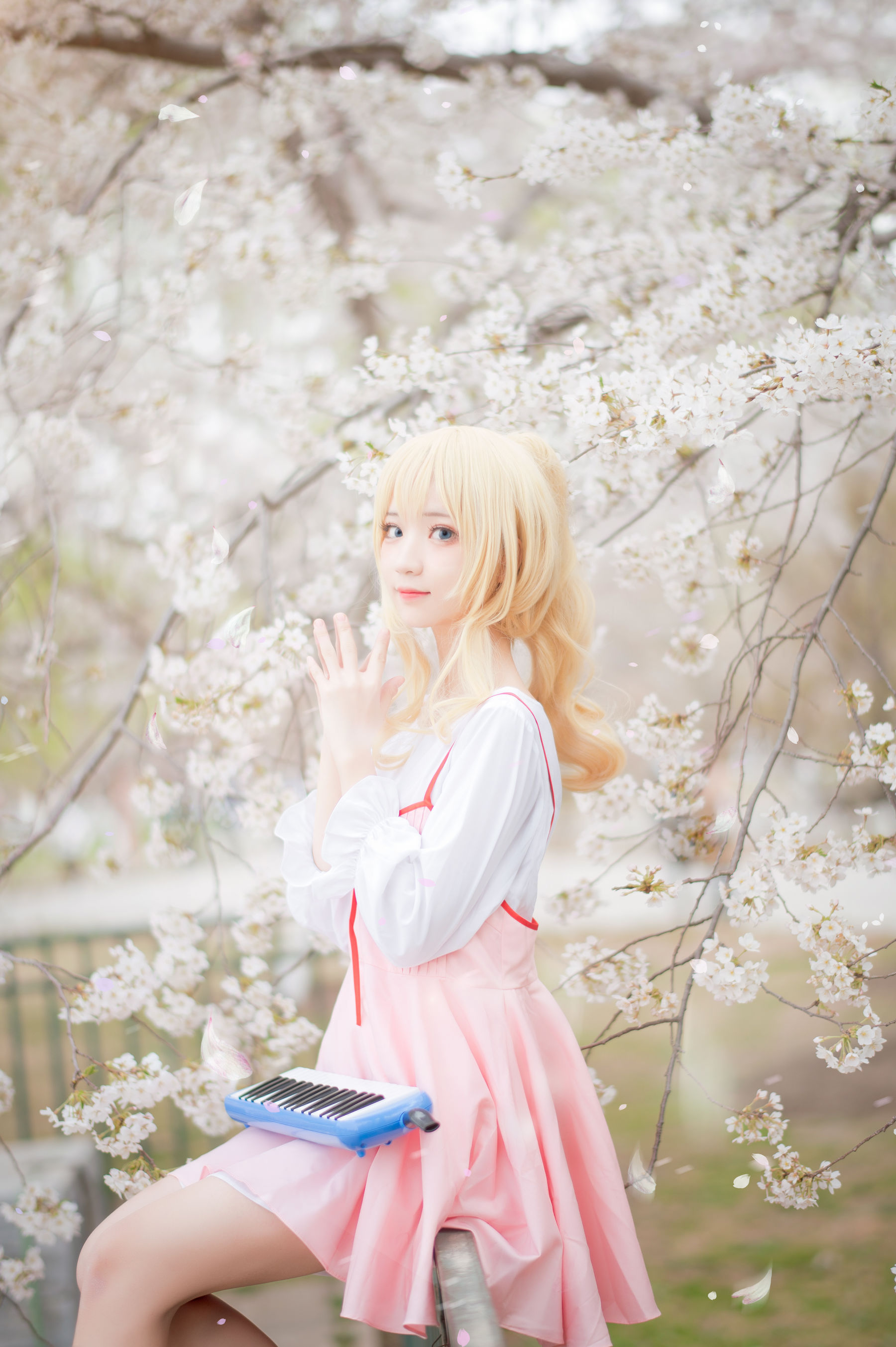 花柒Hana – 宫园熏粉裙 Cosplay-第9张