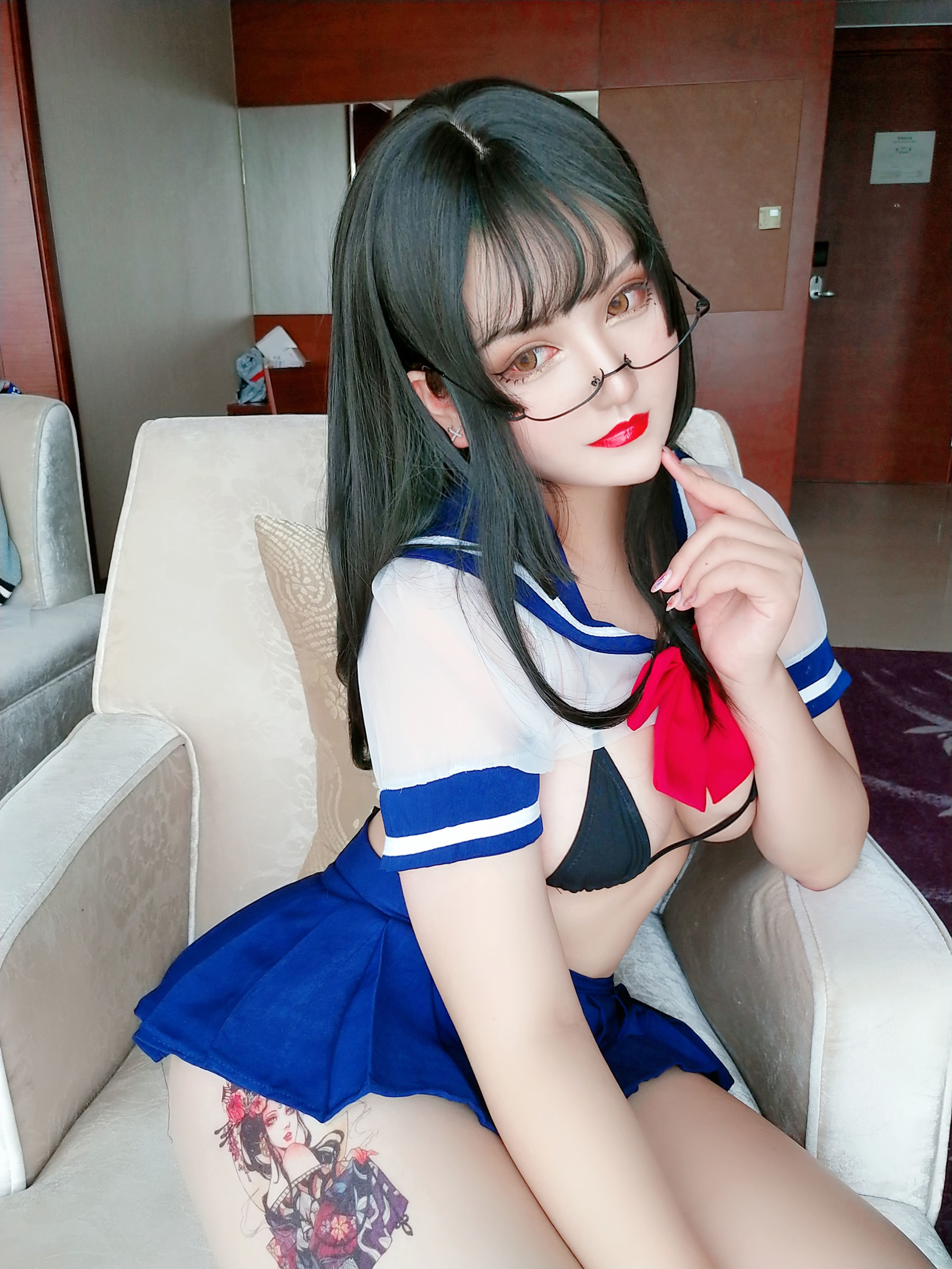 夏鸽鸽不想起床 透明jk Cosplay-第8张