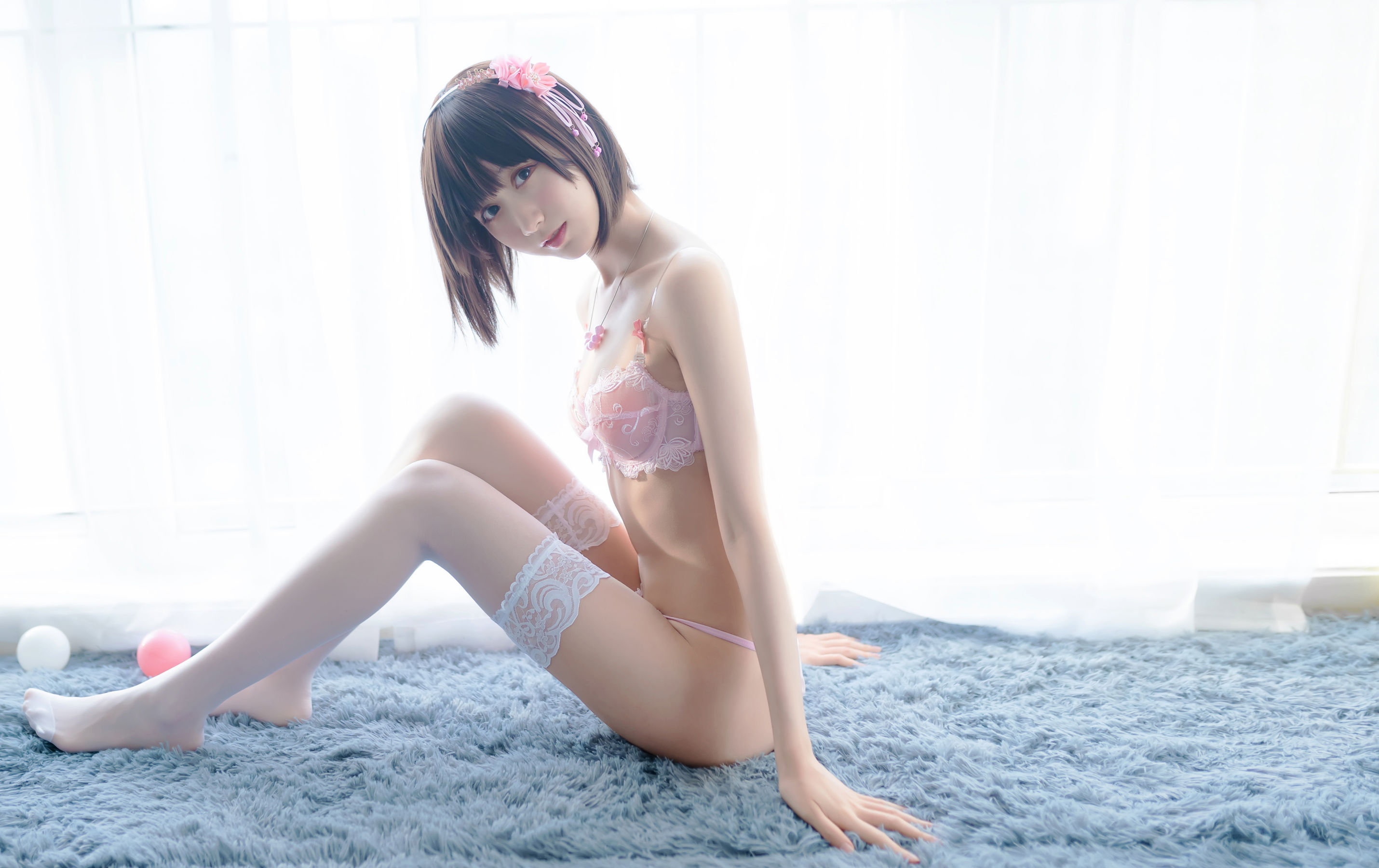 萌系小姐姐木绵绵OwO 加藤惠 内衣 Cosplay-第1张