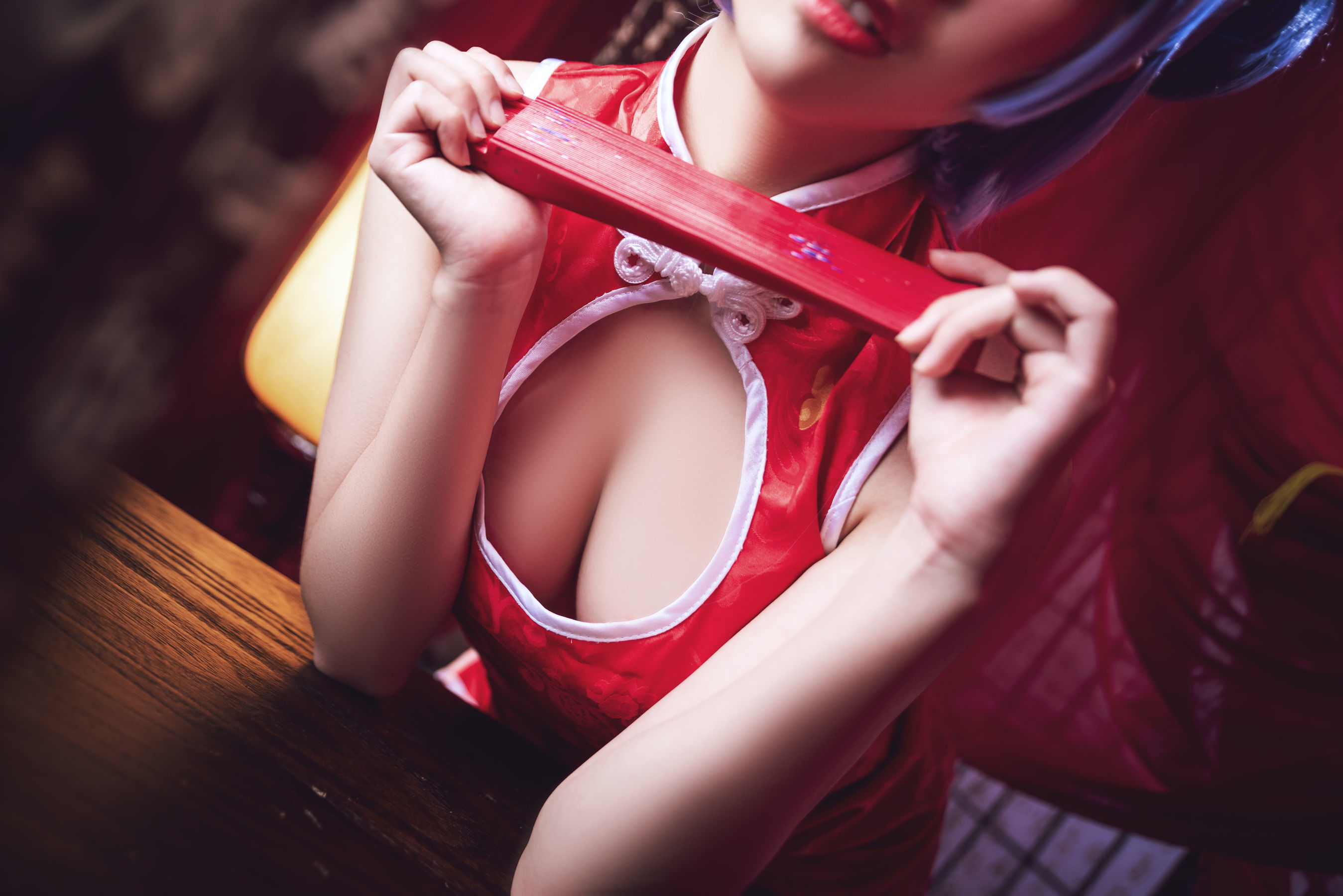 可爱人气Coser面饼仙儿 雷姆旗袍 Cosplay-第7张