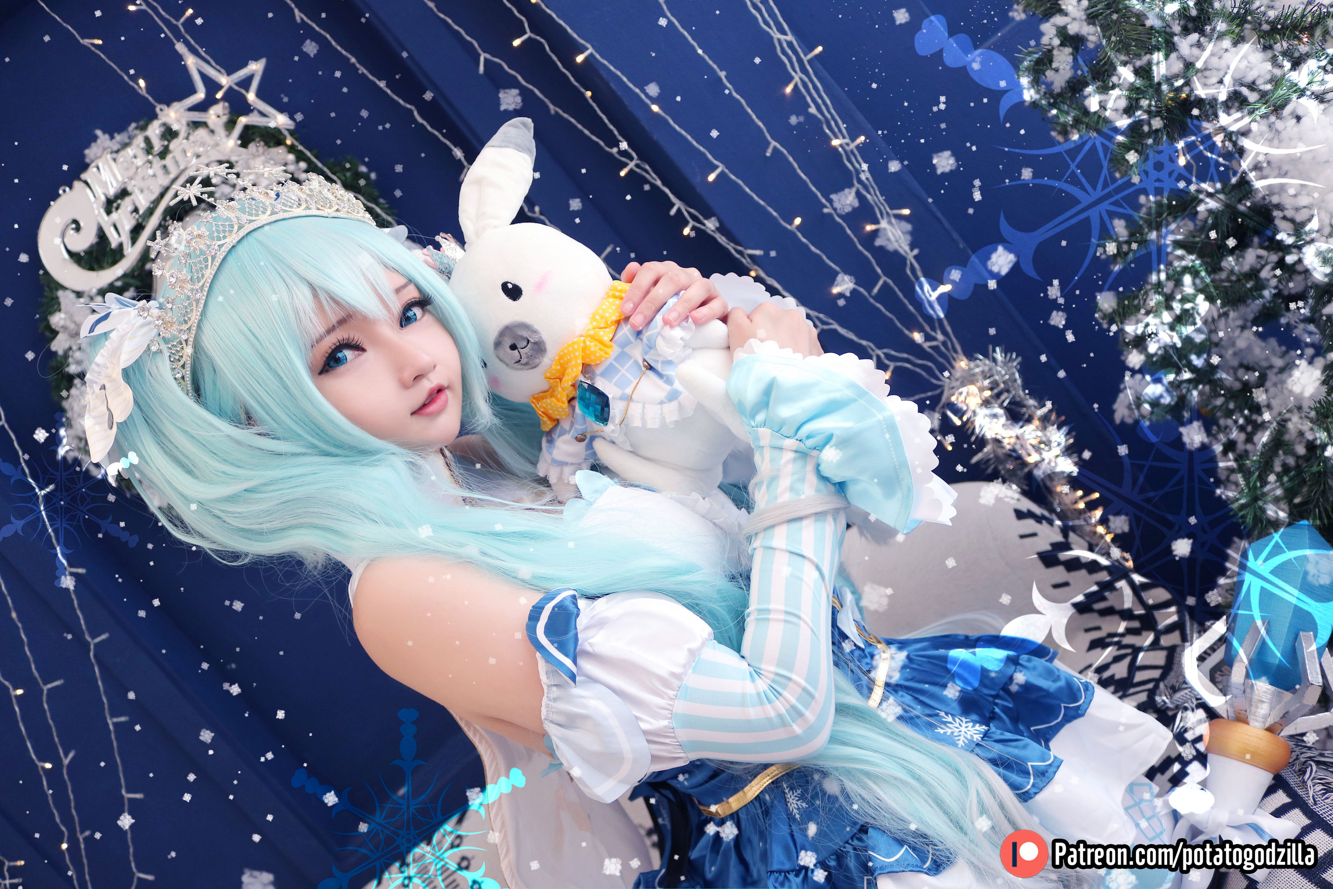 Coser小姐姐Potato Godzilla – Snow Miku Cosplay-第1张