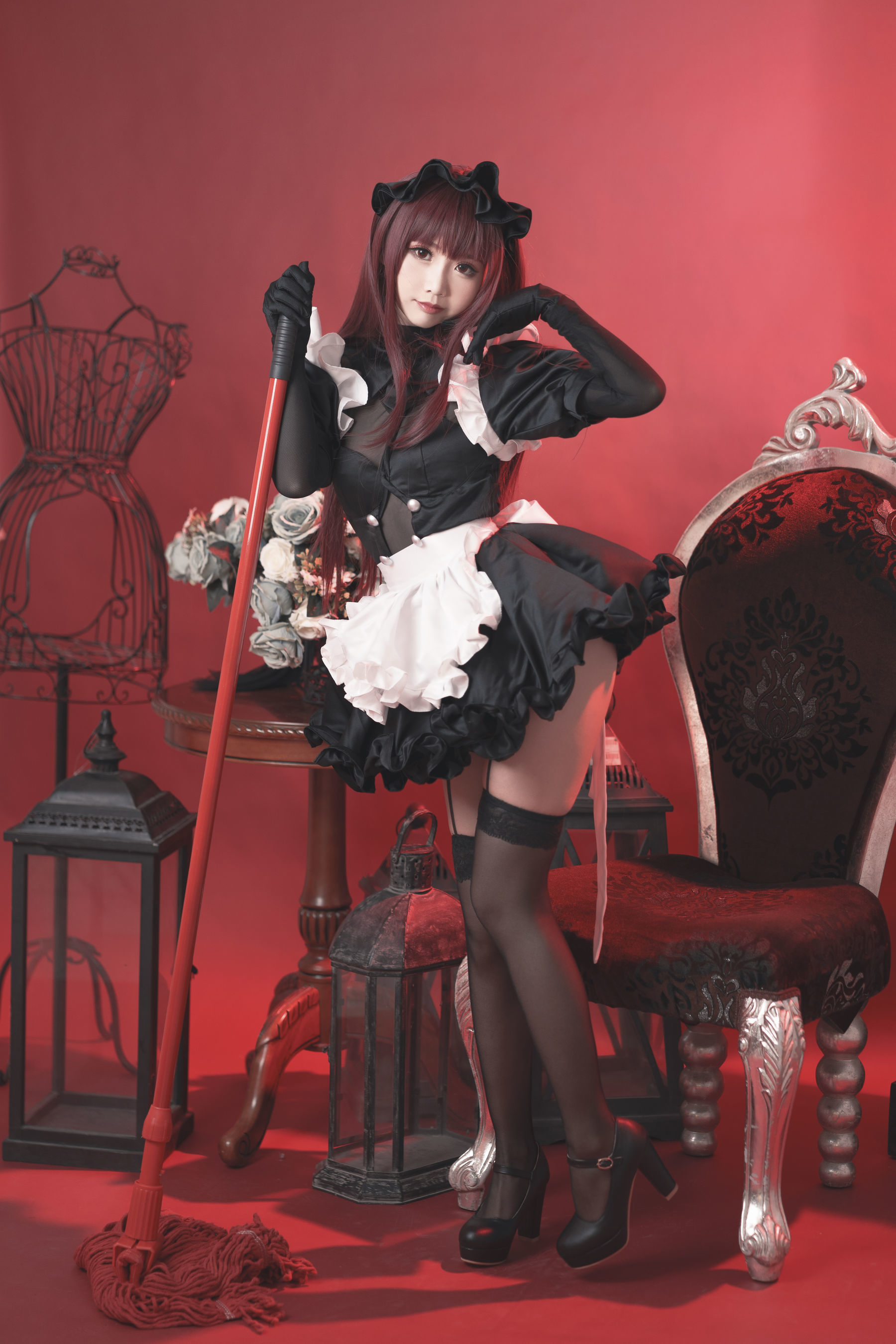 可爱人气Coser面饼仙儿 斯卡哈女仆 Cosplay-第1张