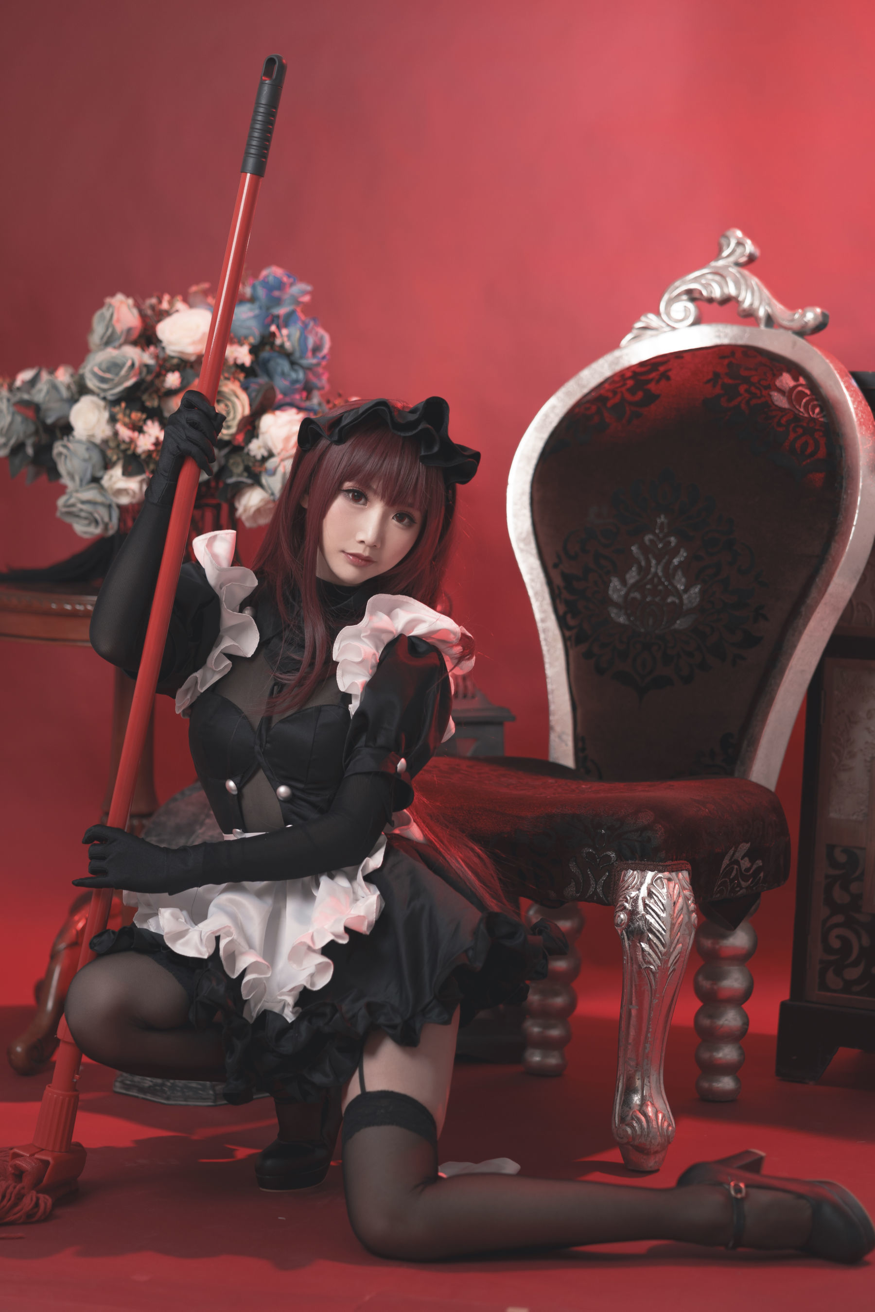 可爱人气Coser面饼仙儿 斯卡哈女仆 Cosplay-第5张
